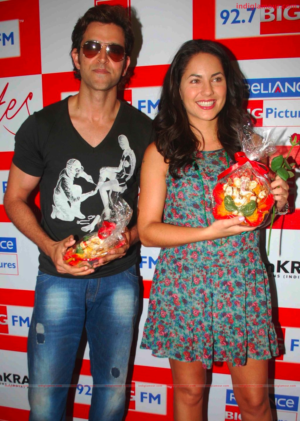 Hritik Roshan and Bárbara Mori met contest winners at Big FM Studio Event hd photo