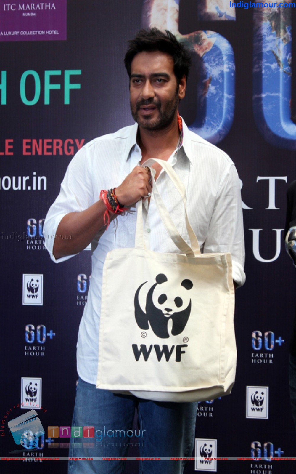 Ajay Devagan at Earth Hour 2013 Mumbai Event hd photo