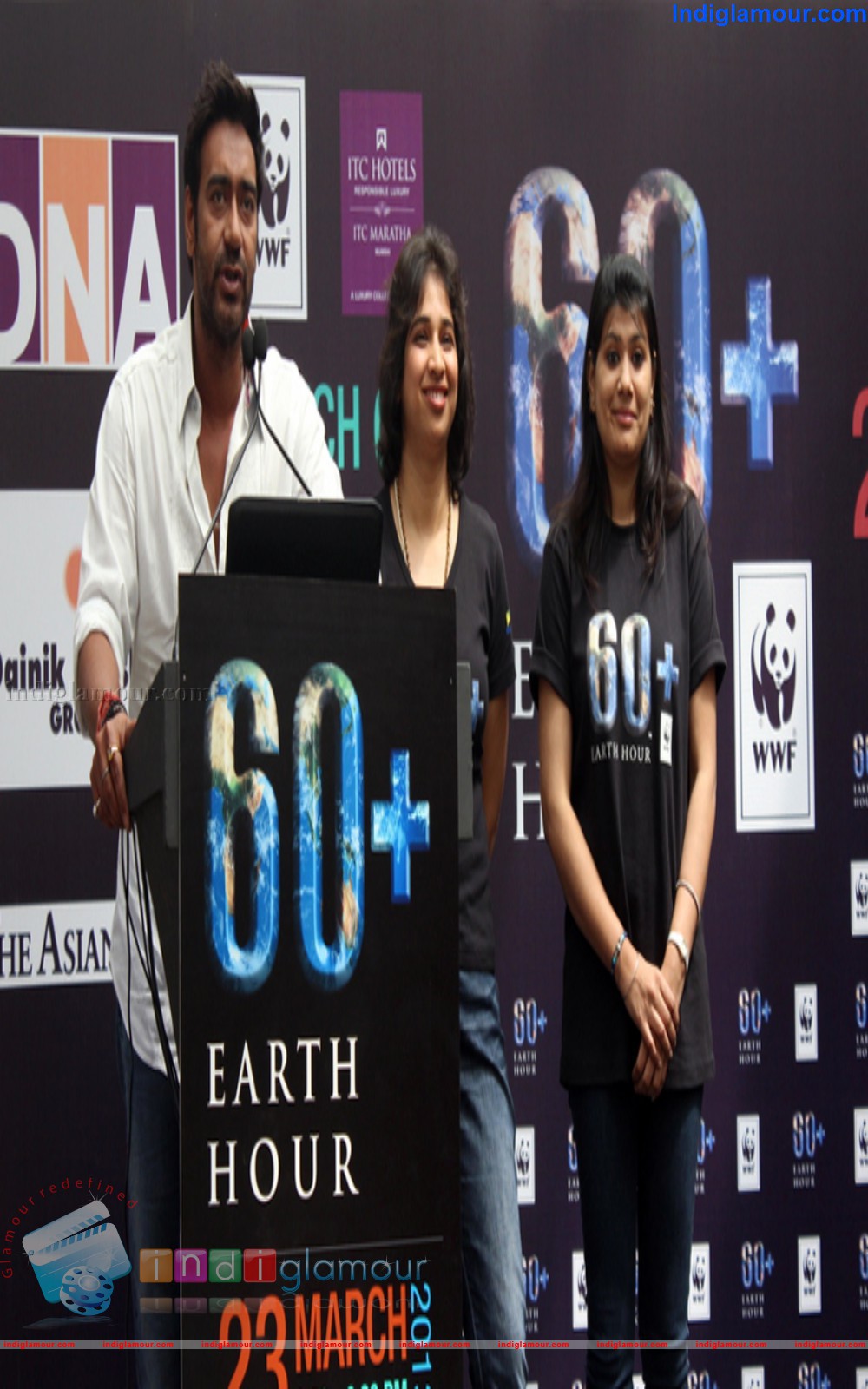 Ajay Devagan at Earth Hour 2013 Mumbai Event hd photo