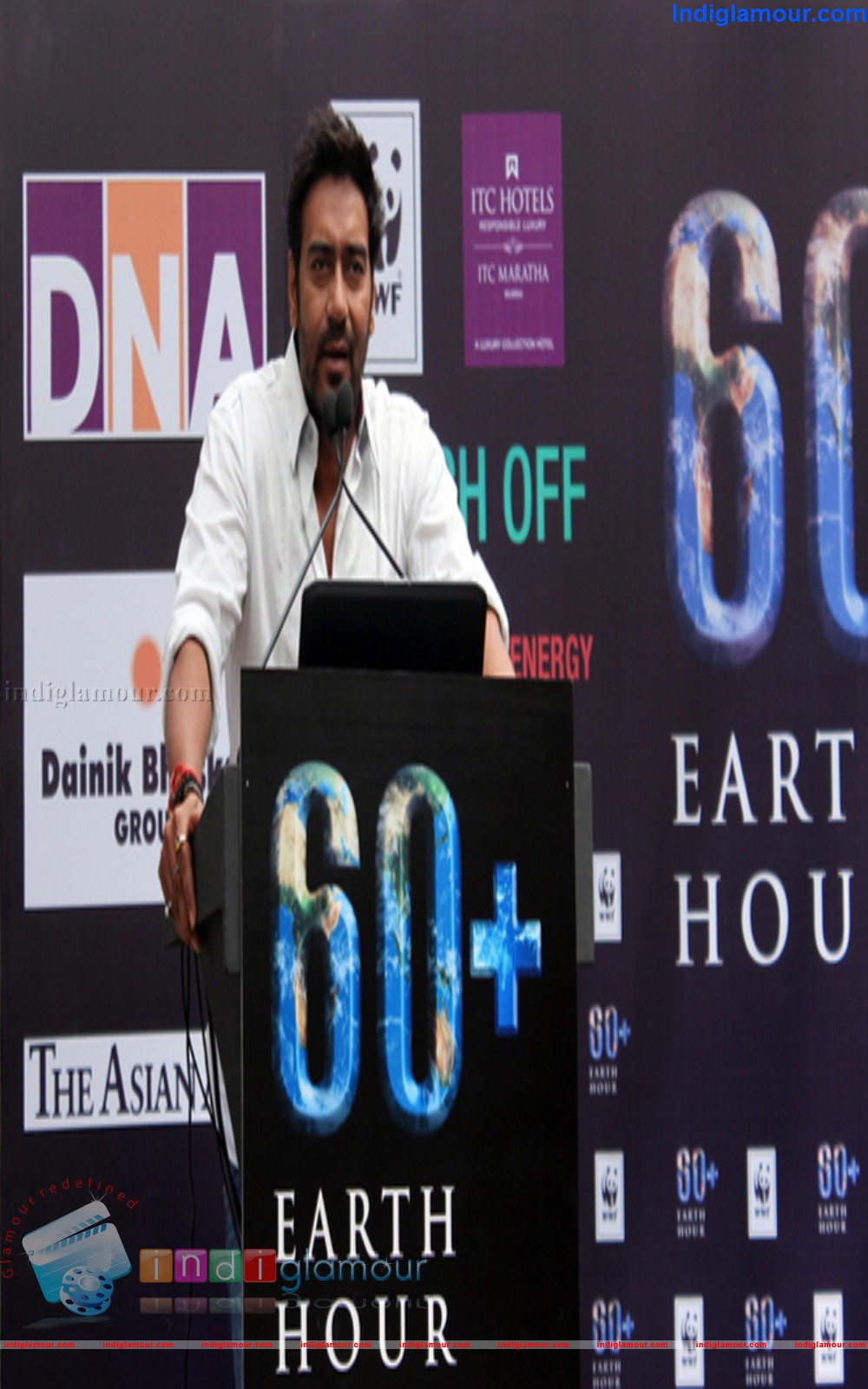 Ajay Devagan at Earth Hour 2013 Mumbai Event hd photo