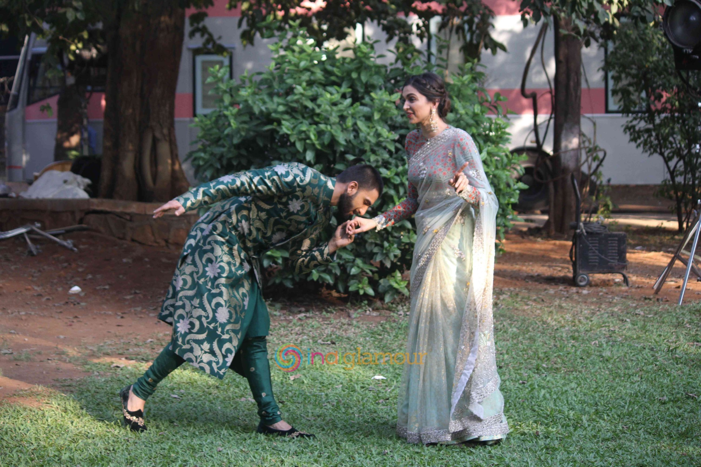 Ranveer Singh and Deepika Padukone on the set of Swaragini Promoting Bajirao Mastani Event hd photo