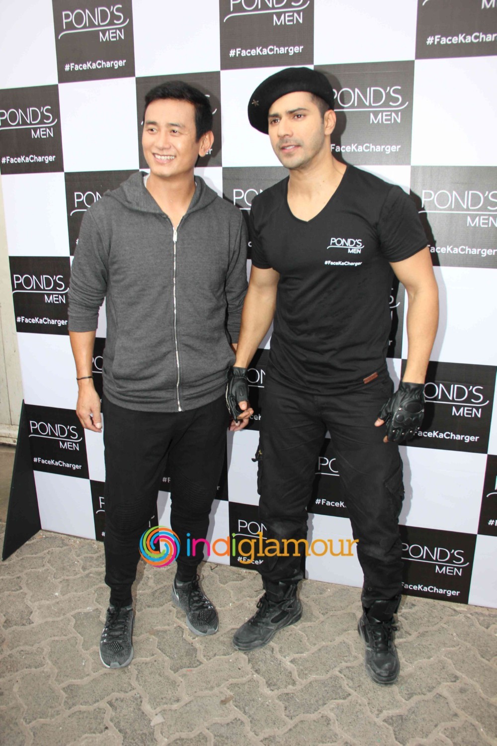 Varun Dhawan and Baichung Bhutia Shoot Ponds Men Ad Event hd photo