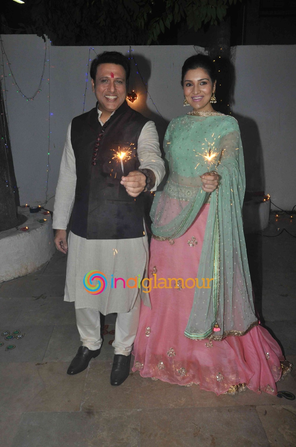 Govinda Celebrates Diwali with Daughter Event hd photo