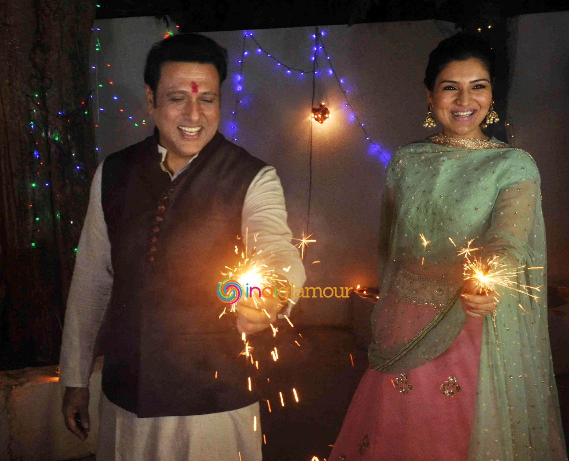Govinda Celebrates Diwali with Daughter Event hd photo