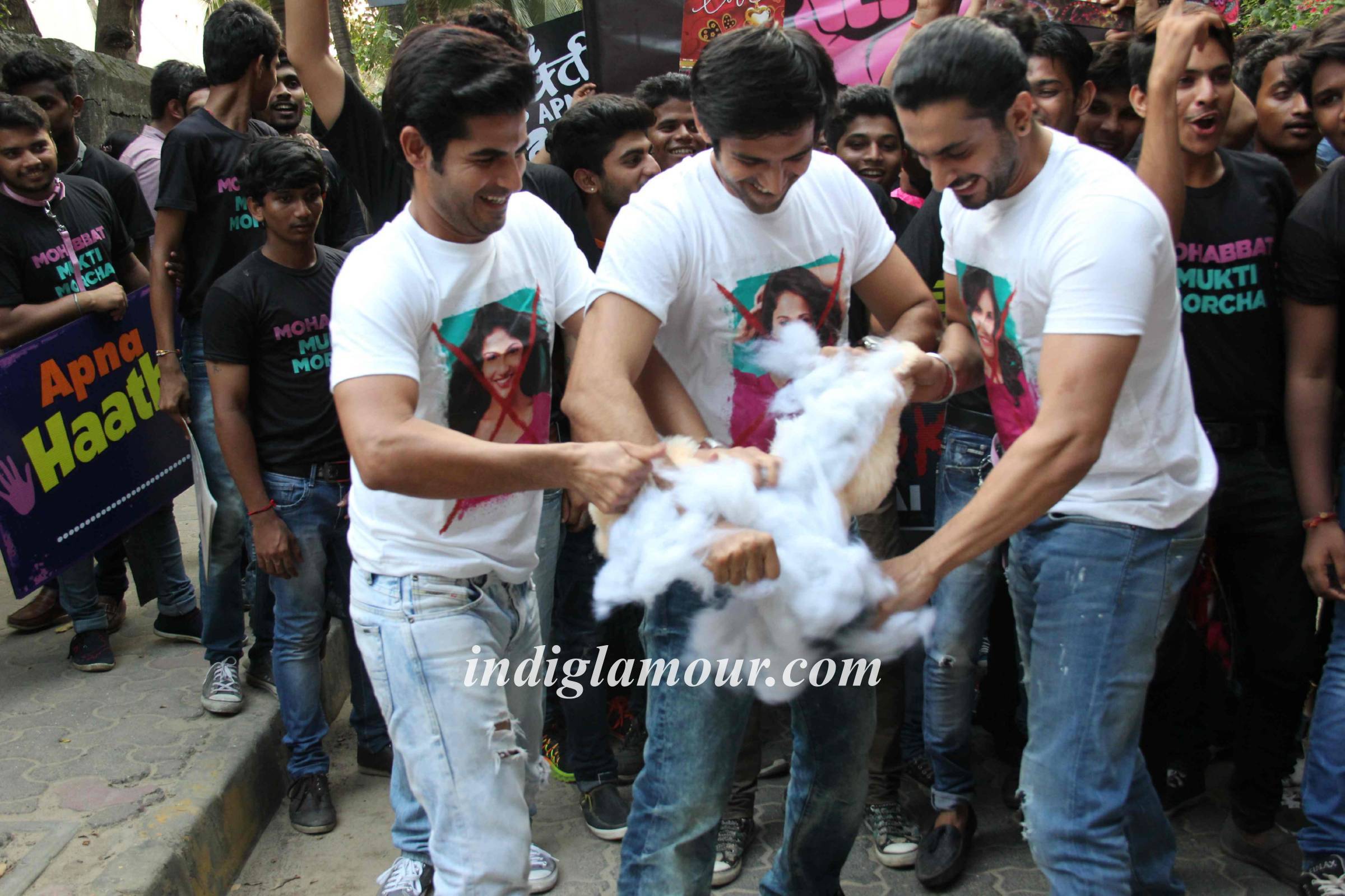 Mohabbat Mukti Morcha with Star Cast of Pyaar Ka Punchnama 2 Event hd photo