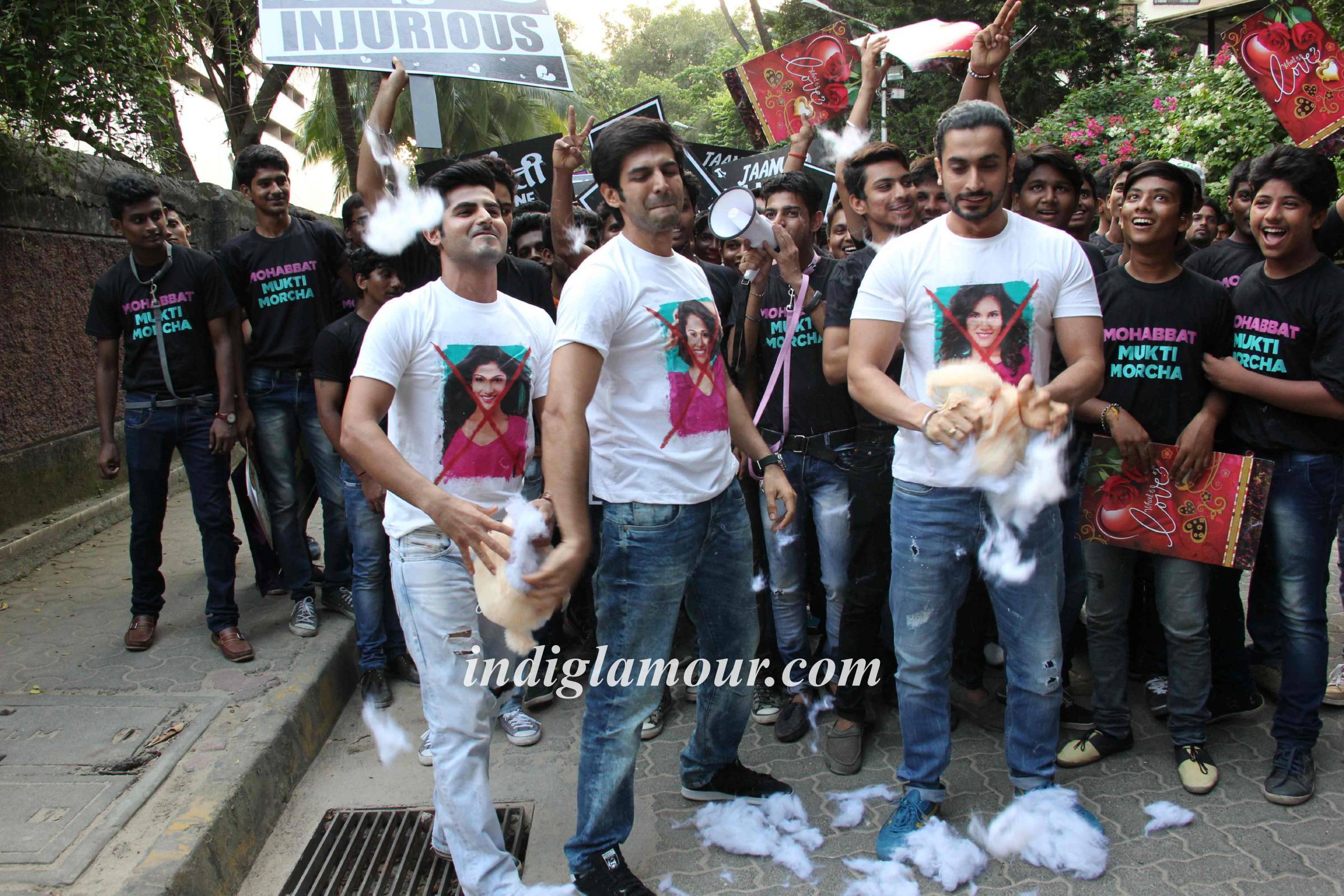 Mohabbat Mukti Morcha with Star Cast of Pyaar Ka Punchnama 2 Event hd photo