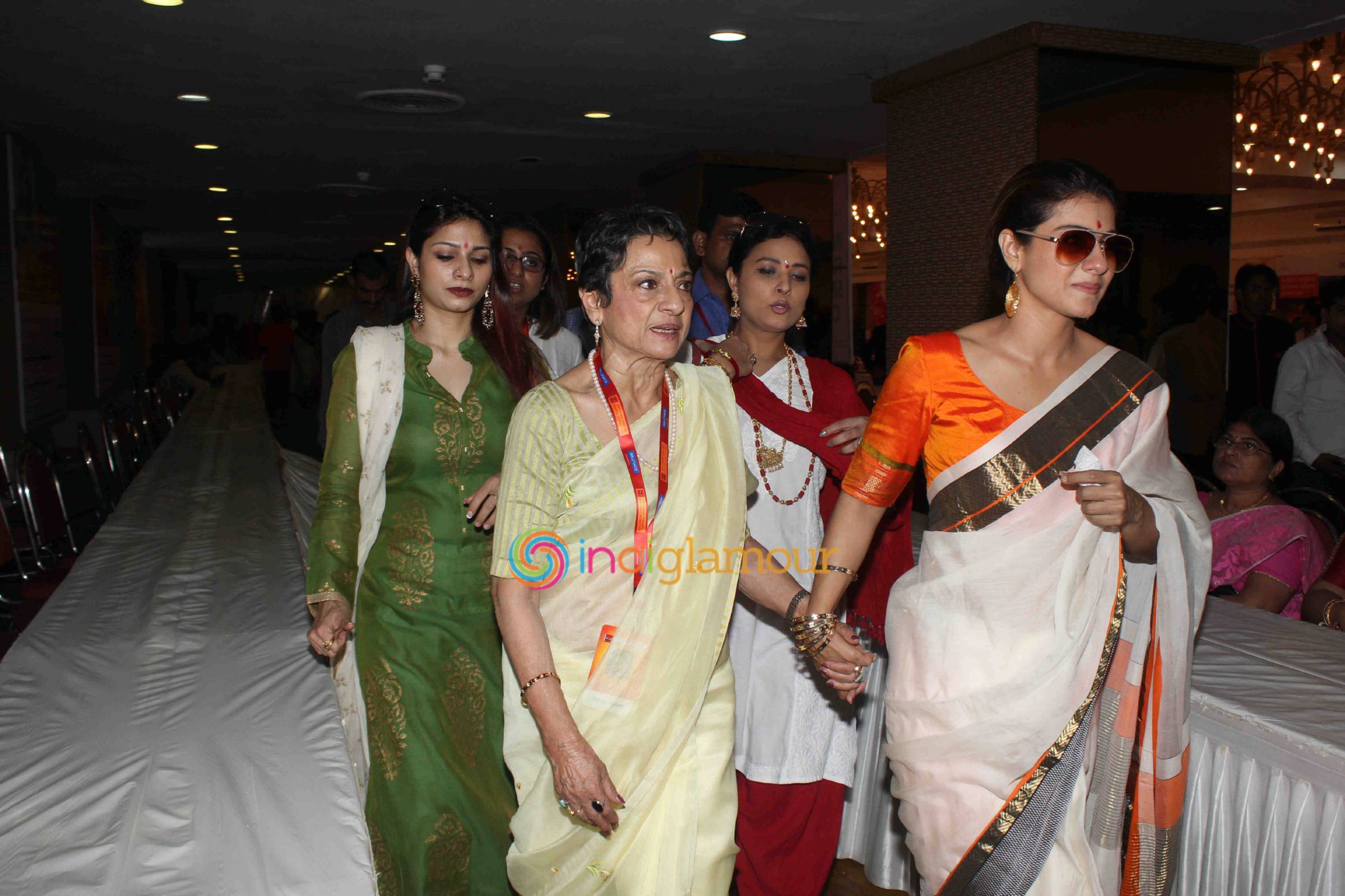 Kajol with Family Celebrates Durga Puja Event hd photo