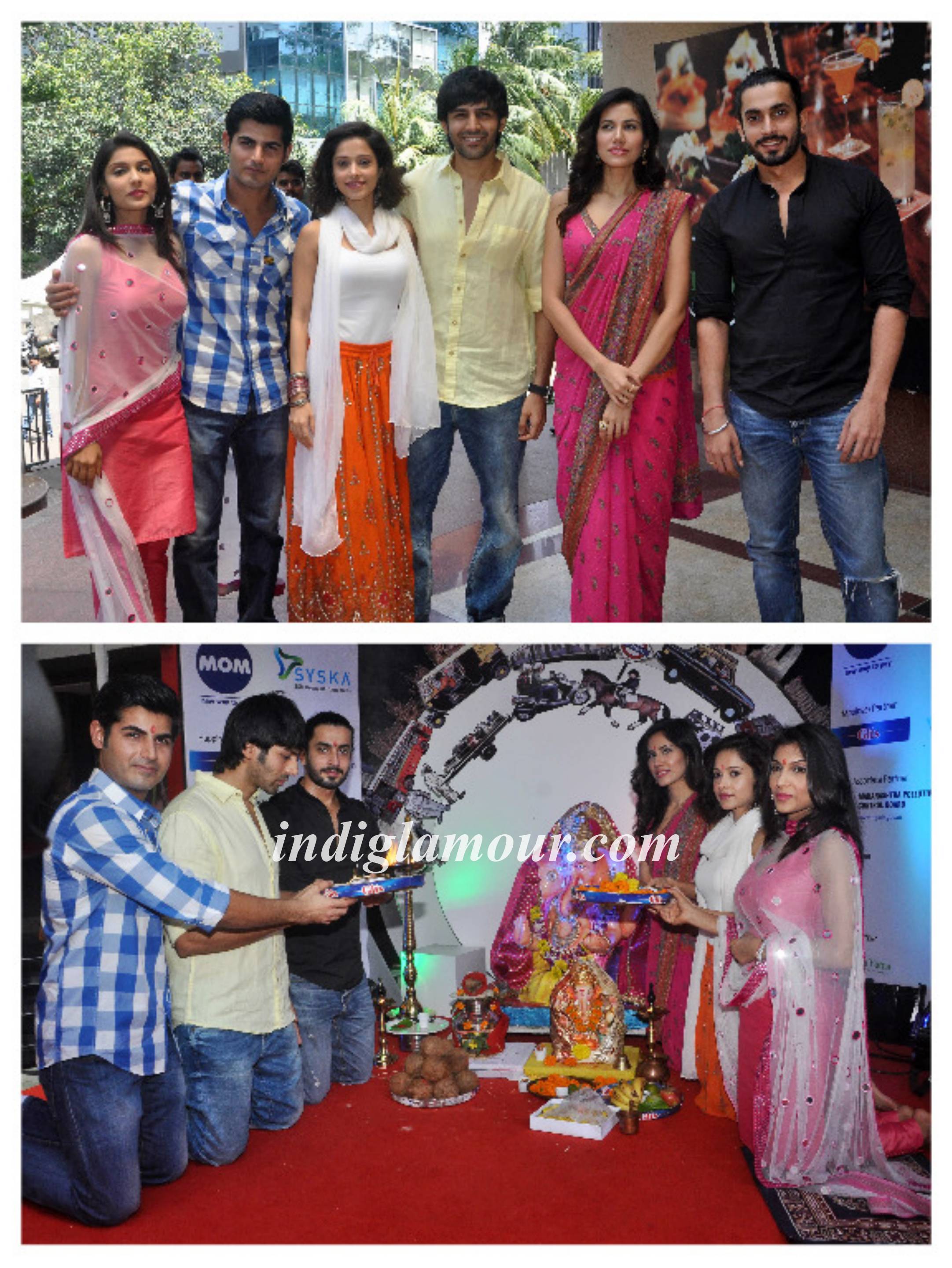 Pyaar Ka Punchnama Starcast Performes Aarti at Fun Republic Ganpati Event hd photo