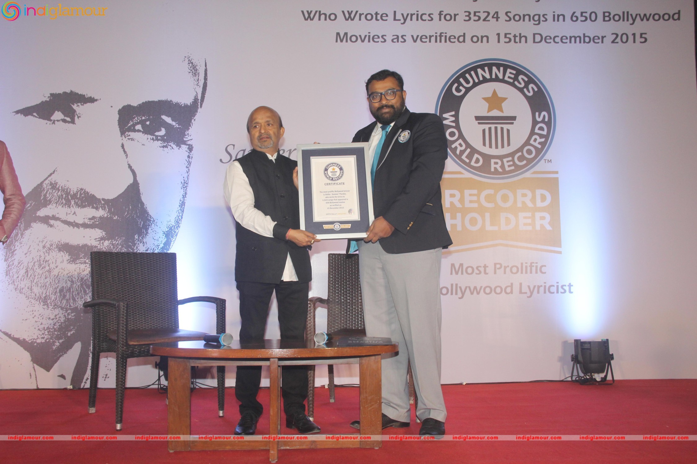 Sameer Anjan Got Genius World Records for Writing Maximum Number of Bollywood Songs Event hd photo