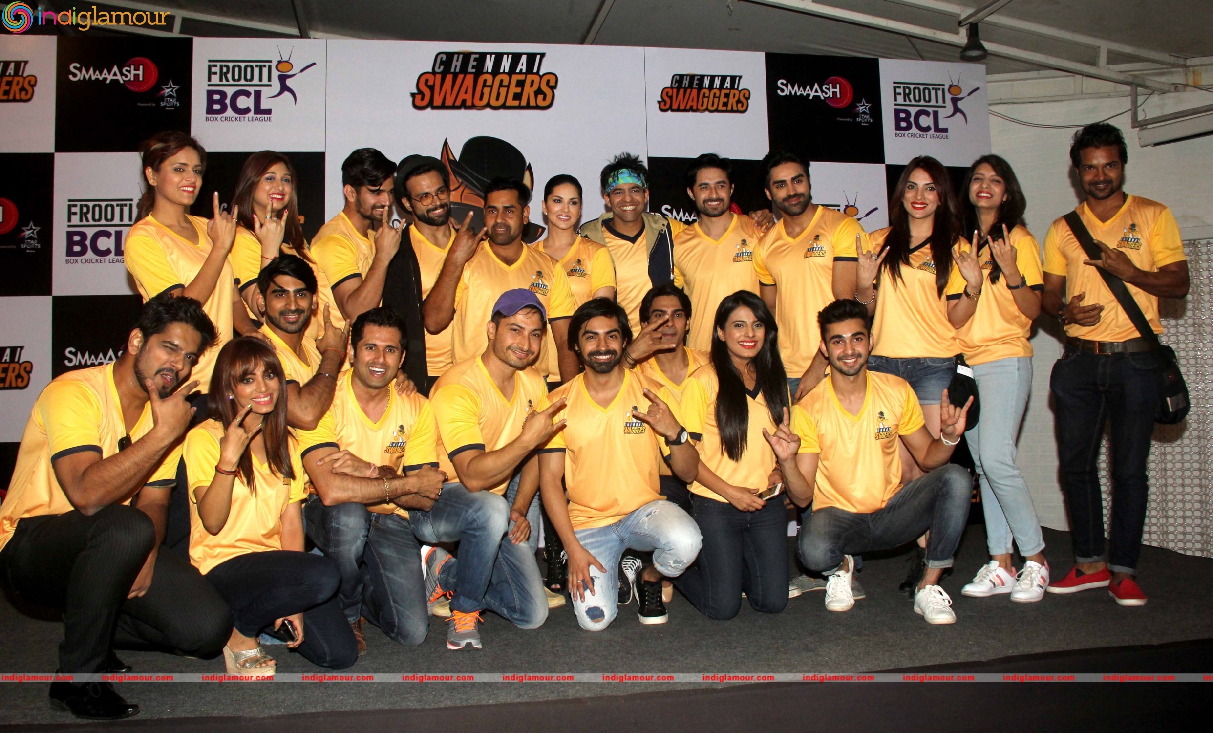 Sunny Leone Unveiled her Swag Squad the Chennai Swaggers at Smaaash Event hd photo