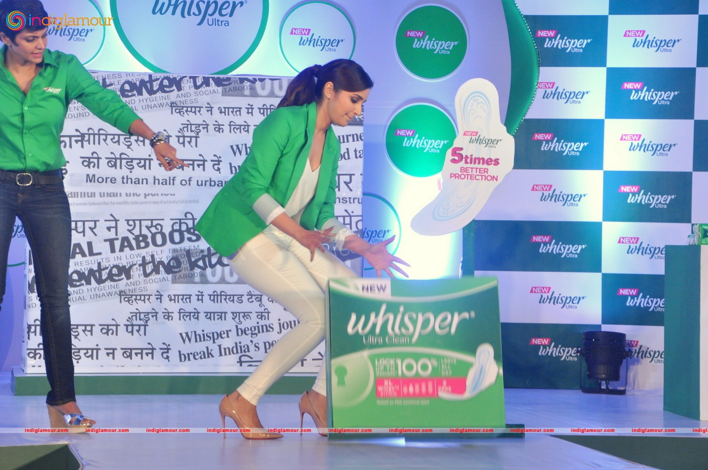 Parineeti Chopra during the Launch of the New Whisper Ultra in Mumbai Event hd photo