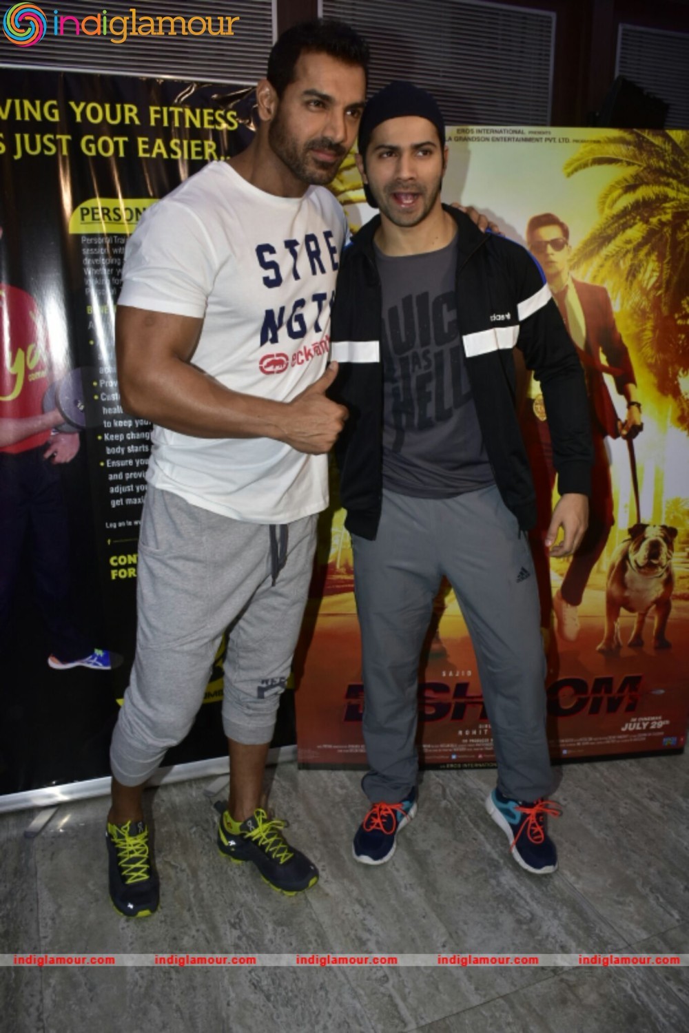 Varun Dhawan and John Abraham at Gold Gym Event hd photo