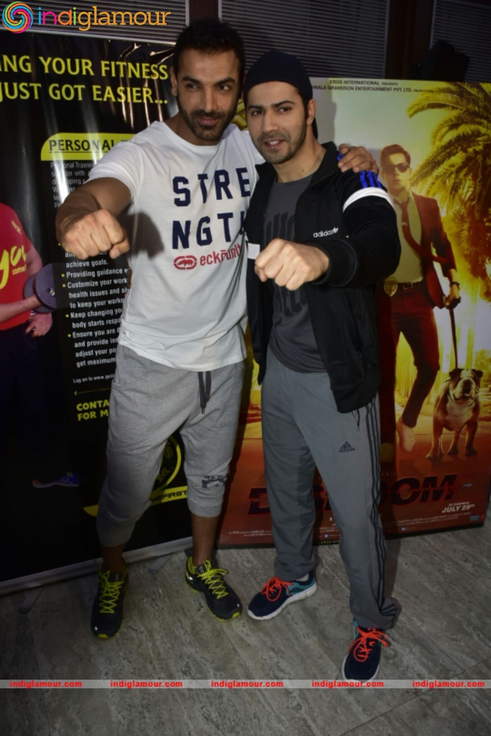 Varun Dhawan and John Abraham at Gold Gym Event hd photo