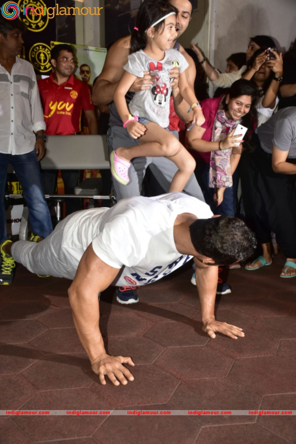 Varun Dhawan and John Abraham at Gold Gym Event hd photo