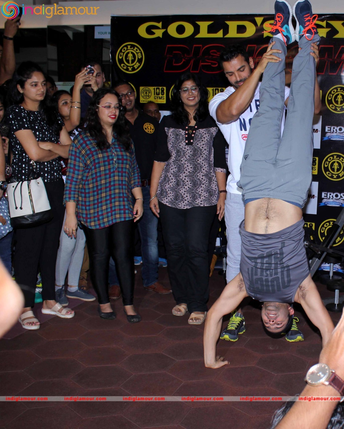 Varun Dhawan and John Abraham at Gold Gym Event hd photo