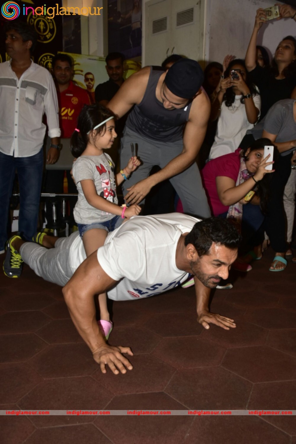 Varun Dhawan and John Abraham at Gold Gym Event hd photo