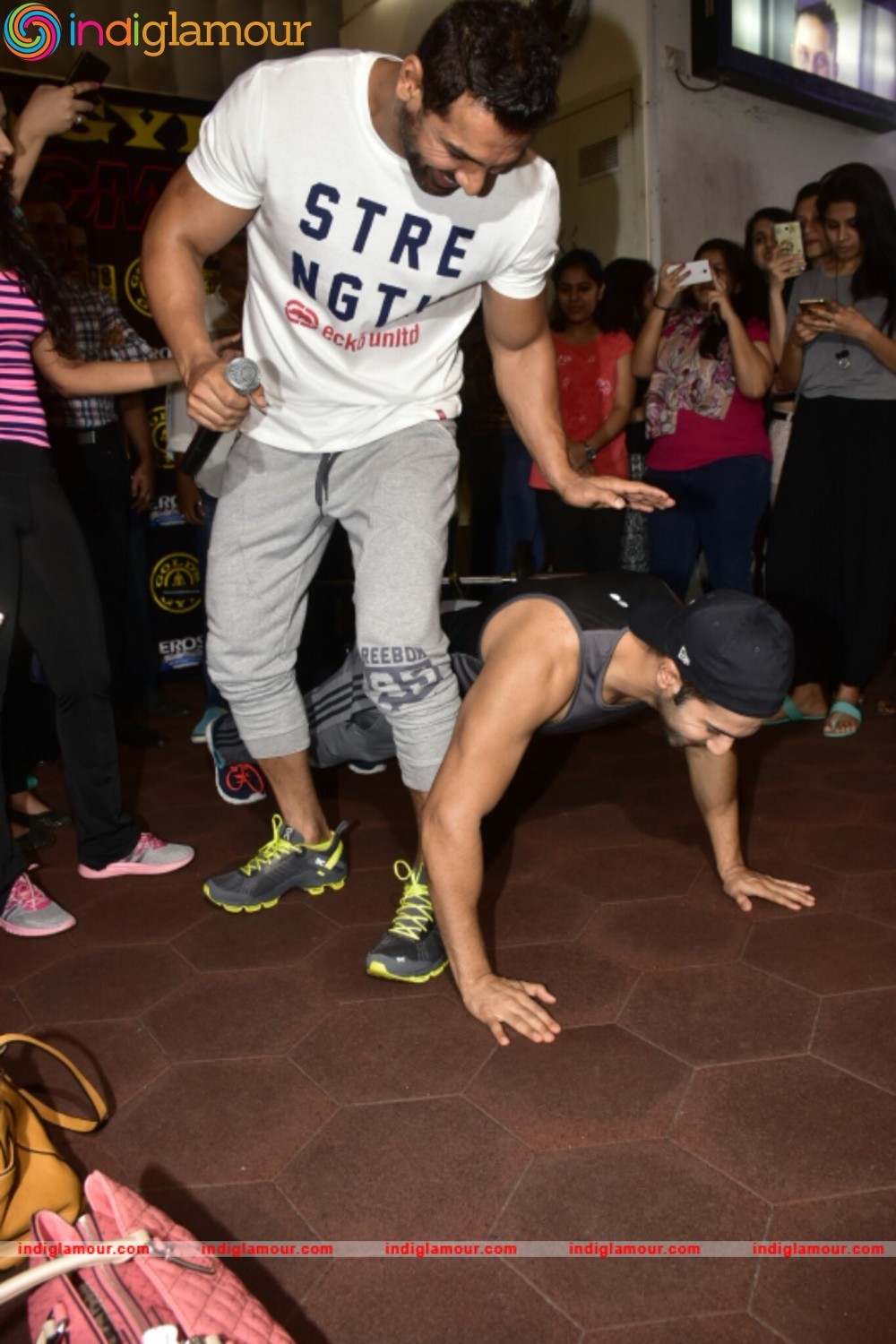 Varun Dhawan and John Abraham at Gold Gym Event hd photo