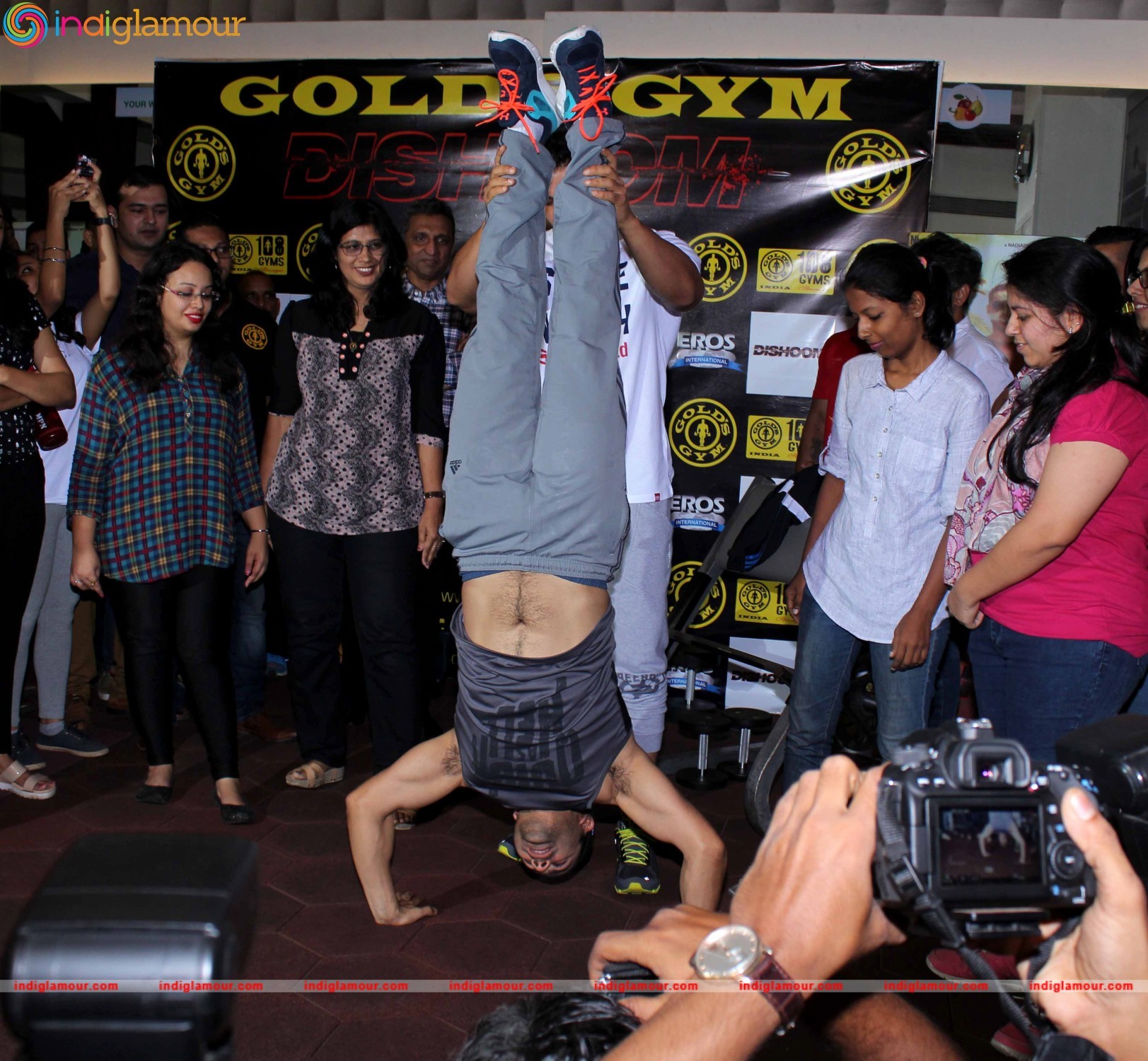 Varun Dhawan and John Abraham at Gold Gym Event hd photo