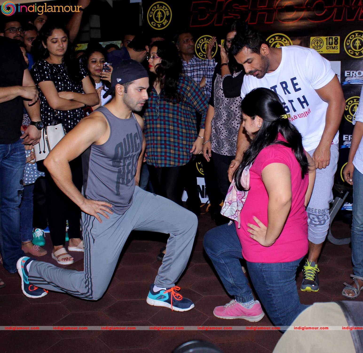 Varun Dhawan and John Abraham at Gold Gym Event hd photo