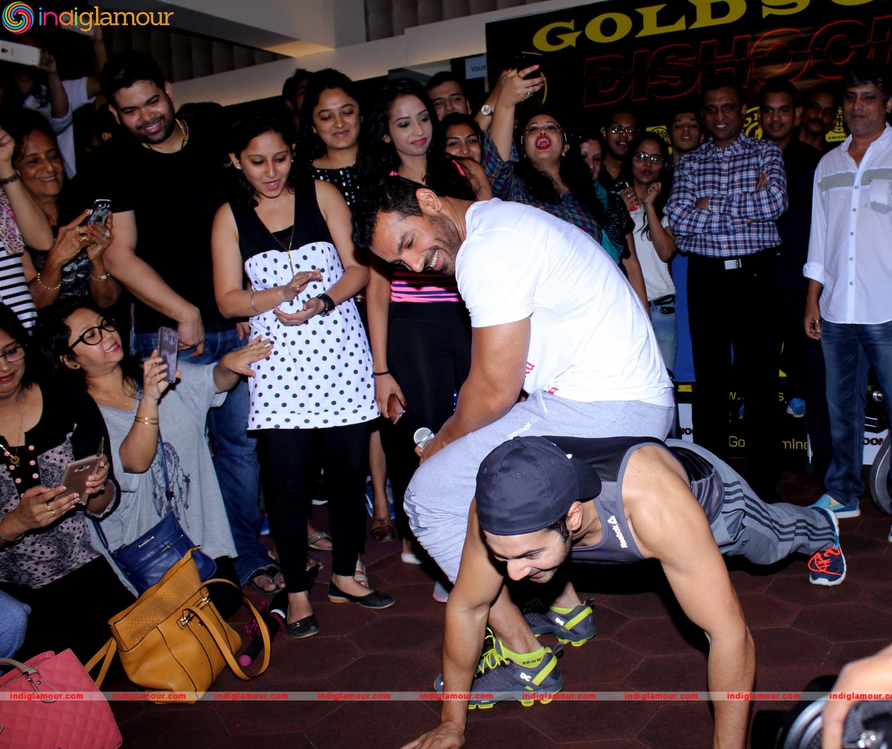 Varun Dhawan and John Abraham at Gold Gym Event hd photo