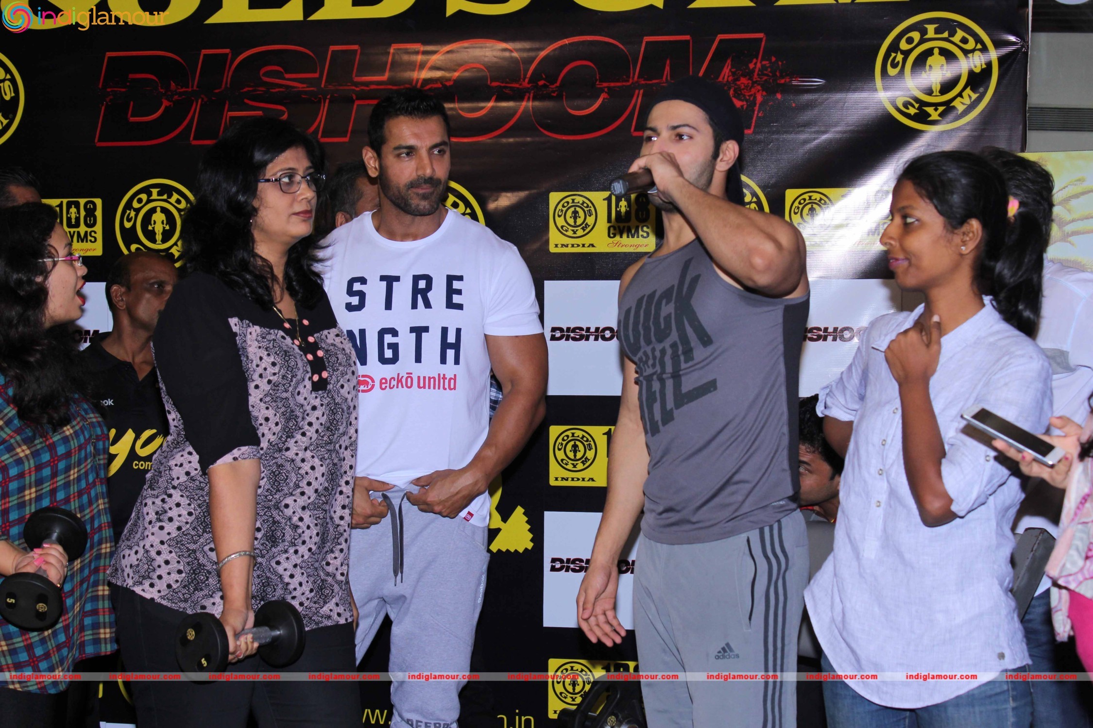 Varun Dhawan and John Abraham at Gold Gym Event hd photo
