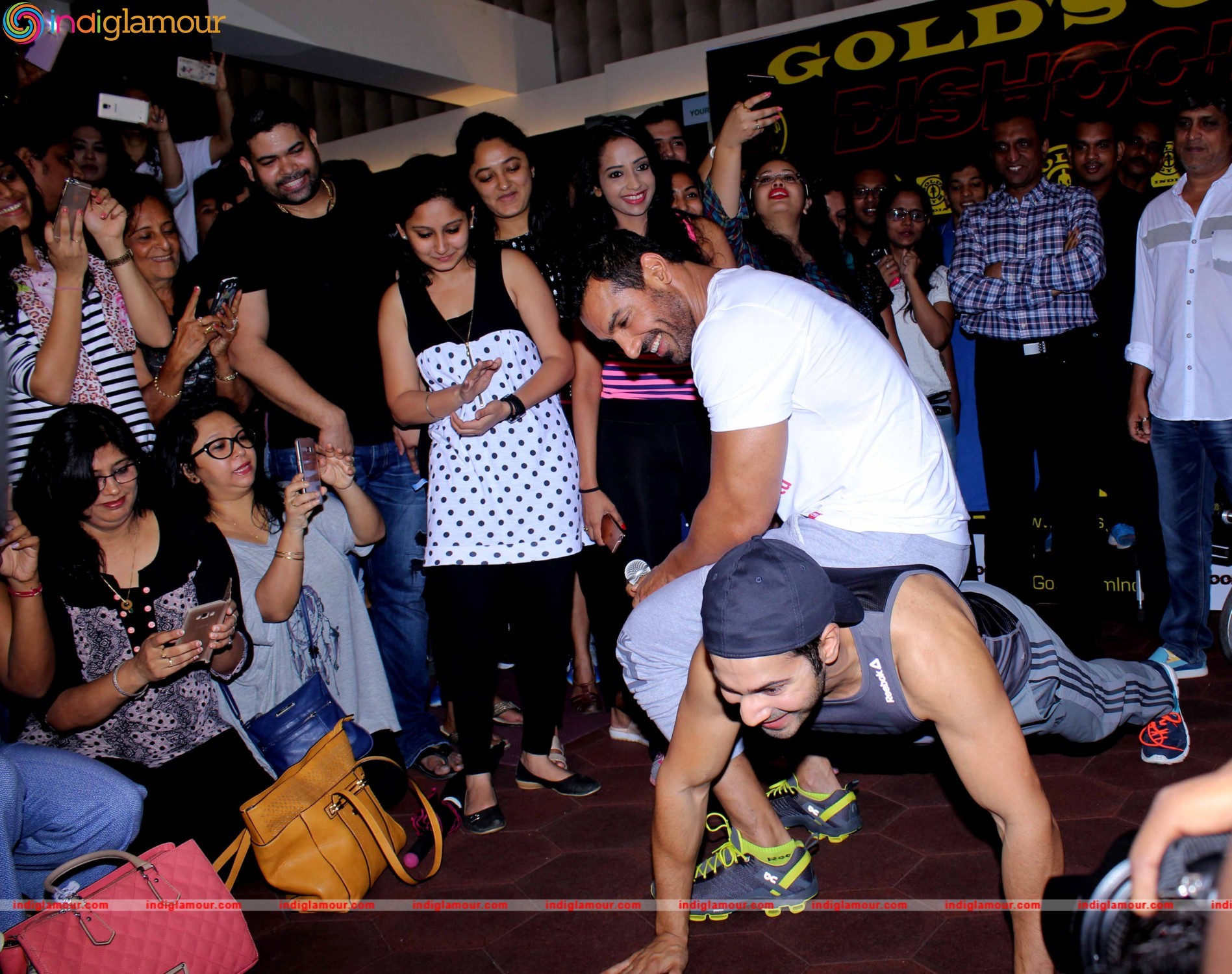 Varun Dhawan and John Abraham at Gold Gym Event hd photo