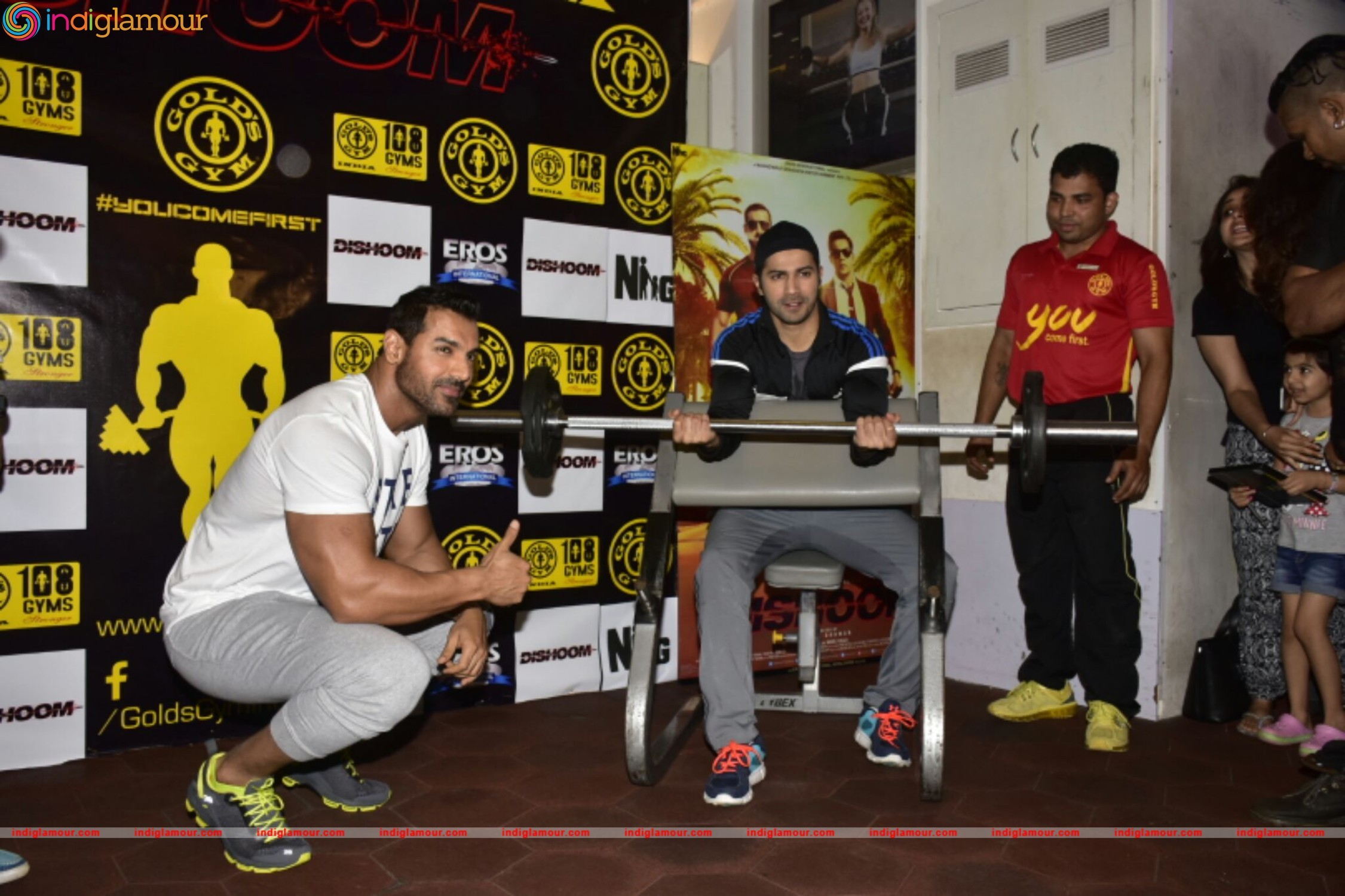 Varun Dhawan and John Abraham at Gold Gym Event hd photo