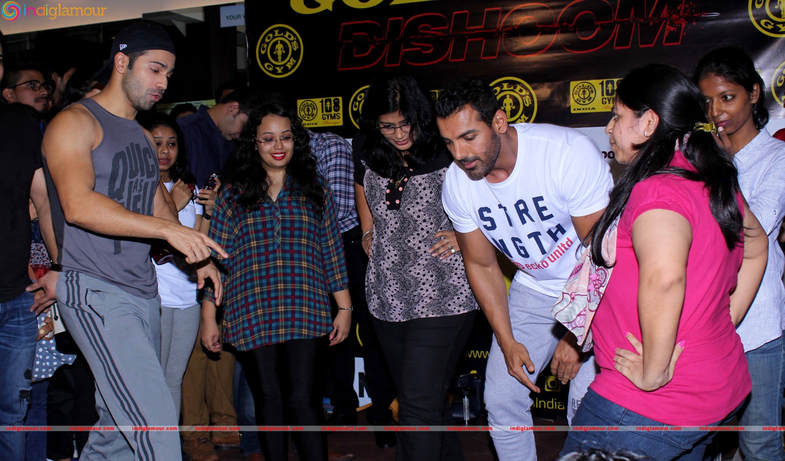Varun Dhawan and John Abraham at Gold Gym Event hd photo