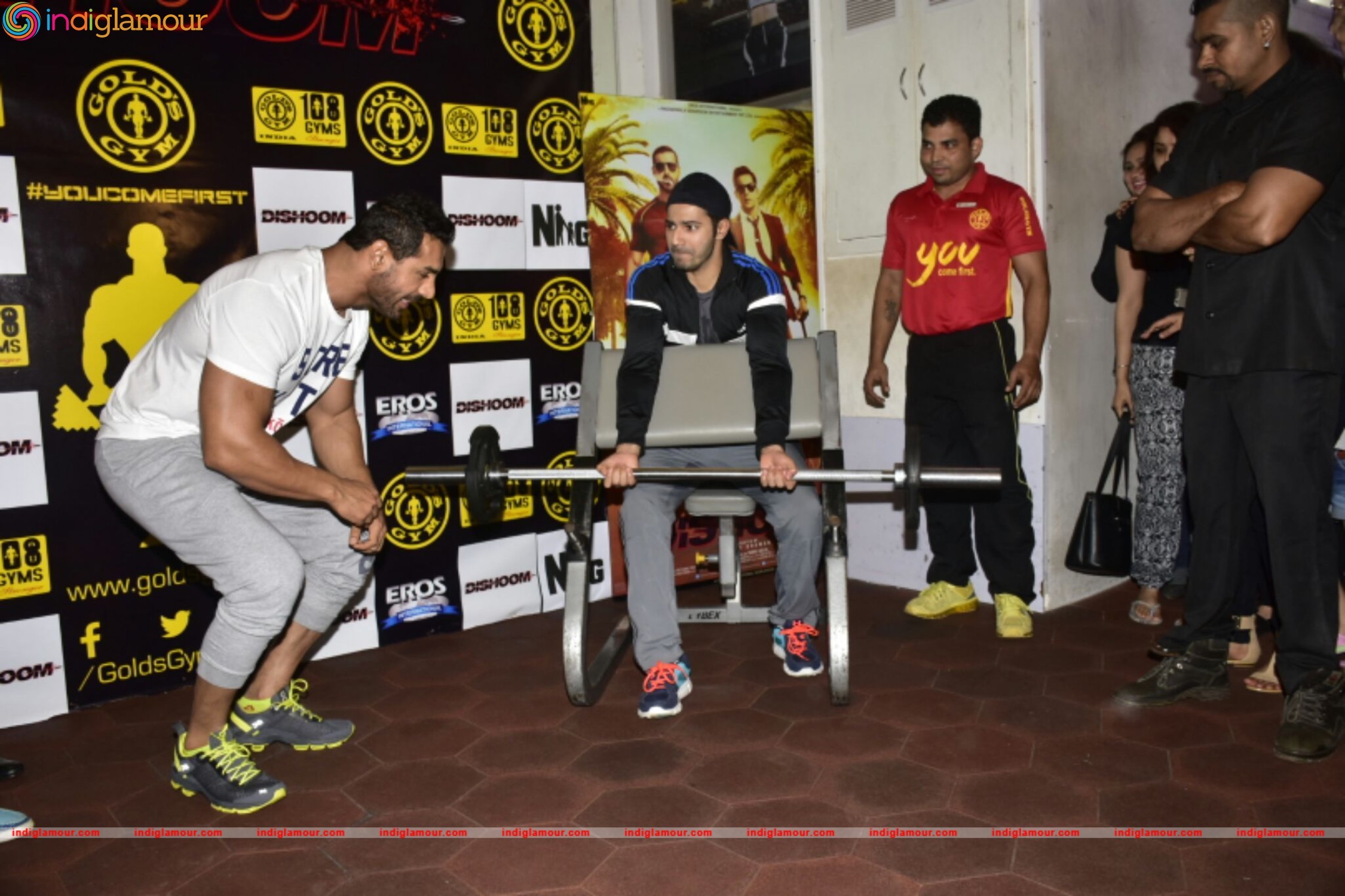 Varun Dhawan and John Abraham at Gold Gym Event hd photo