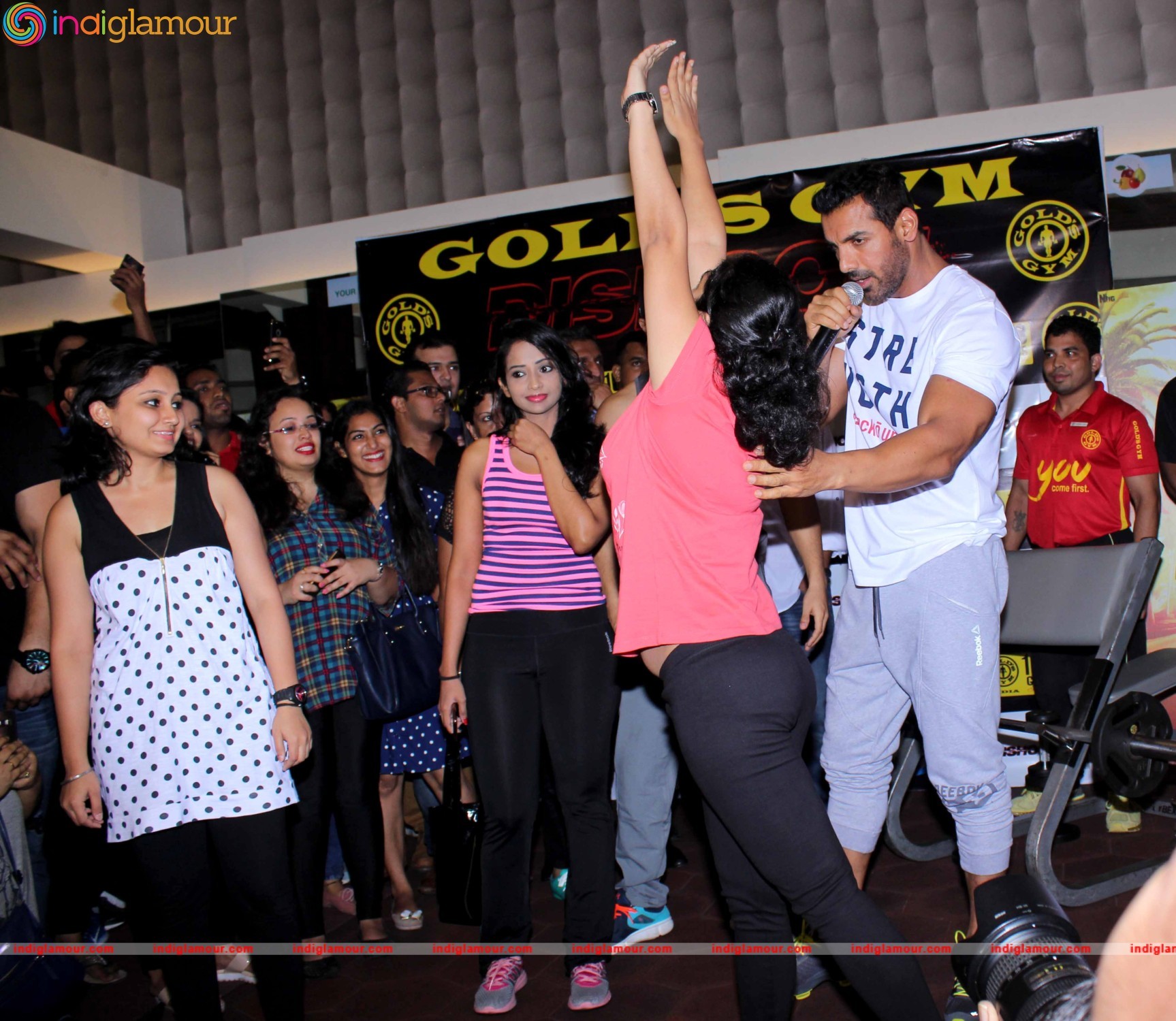 Varun Dhawan and John Abraham at Gold Gym Event hd photo