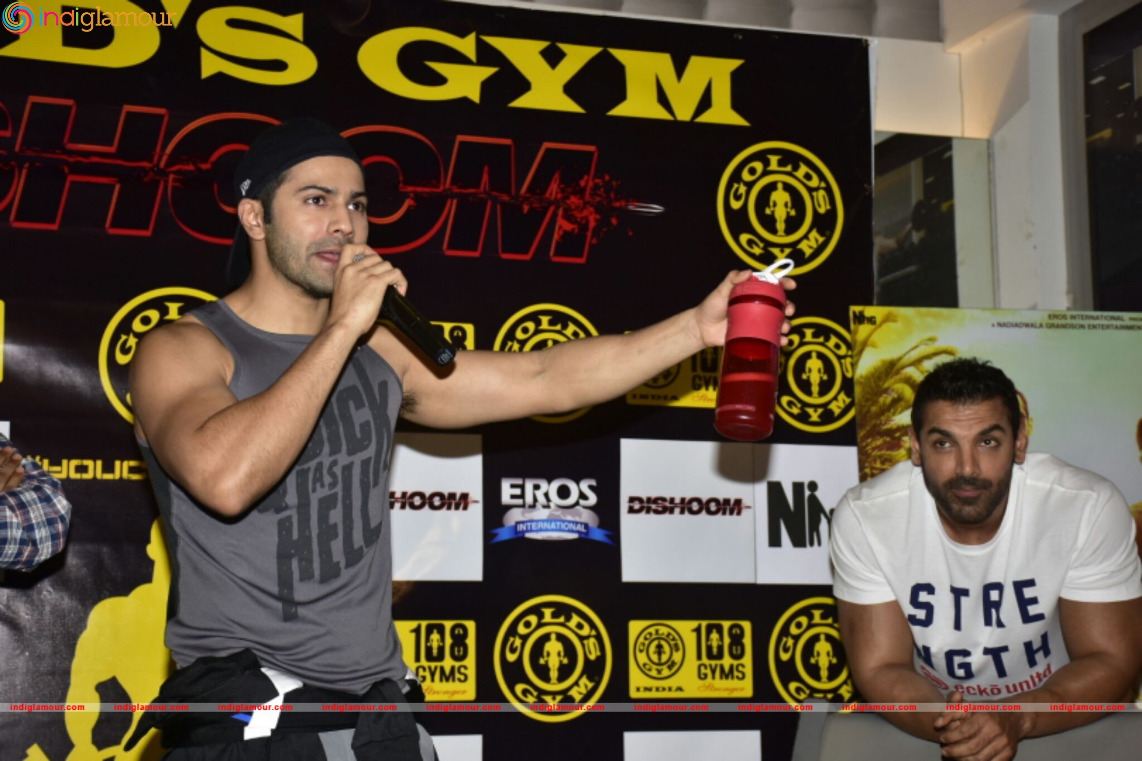 Varun Dhawan and John Abraham at Gold Gym Event hd photo