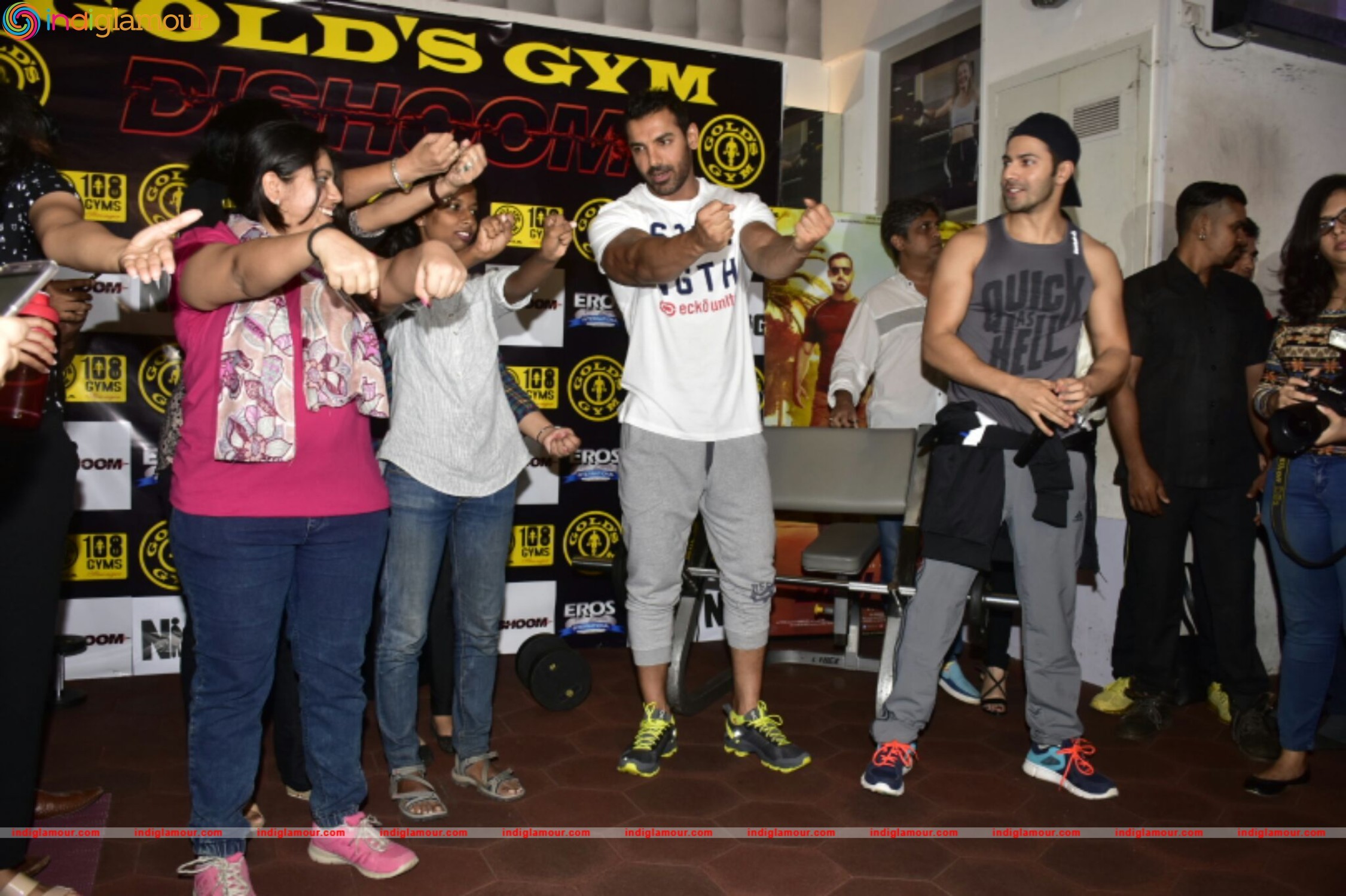 Varun Dhawan and John Abraham at Gold Gym Event hd photo