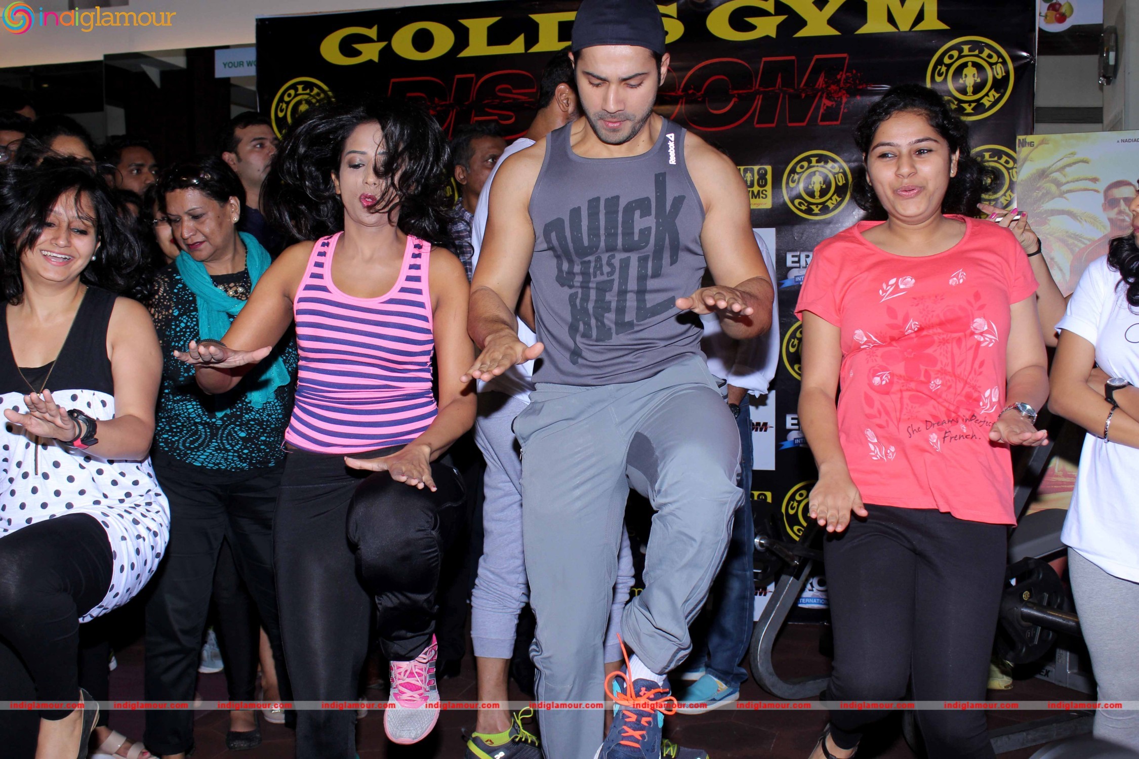Varun Dhawan and John Abraham at Gold Gym Event hd photo