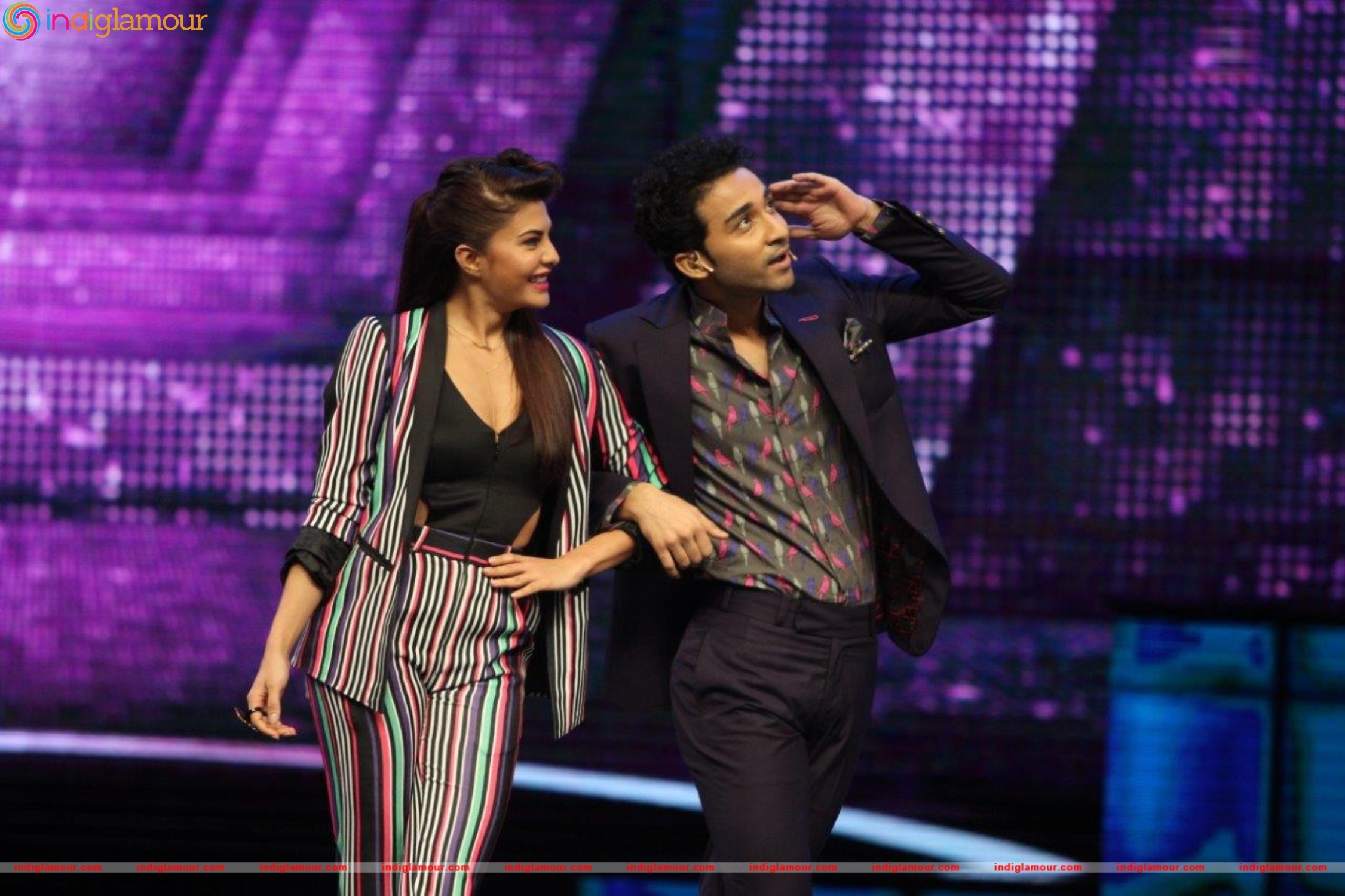 Varun Dhawan and Jacqueline Sizzle on Dance Plus Stage with Superjudge Remo D Souza Event hd photo