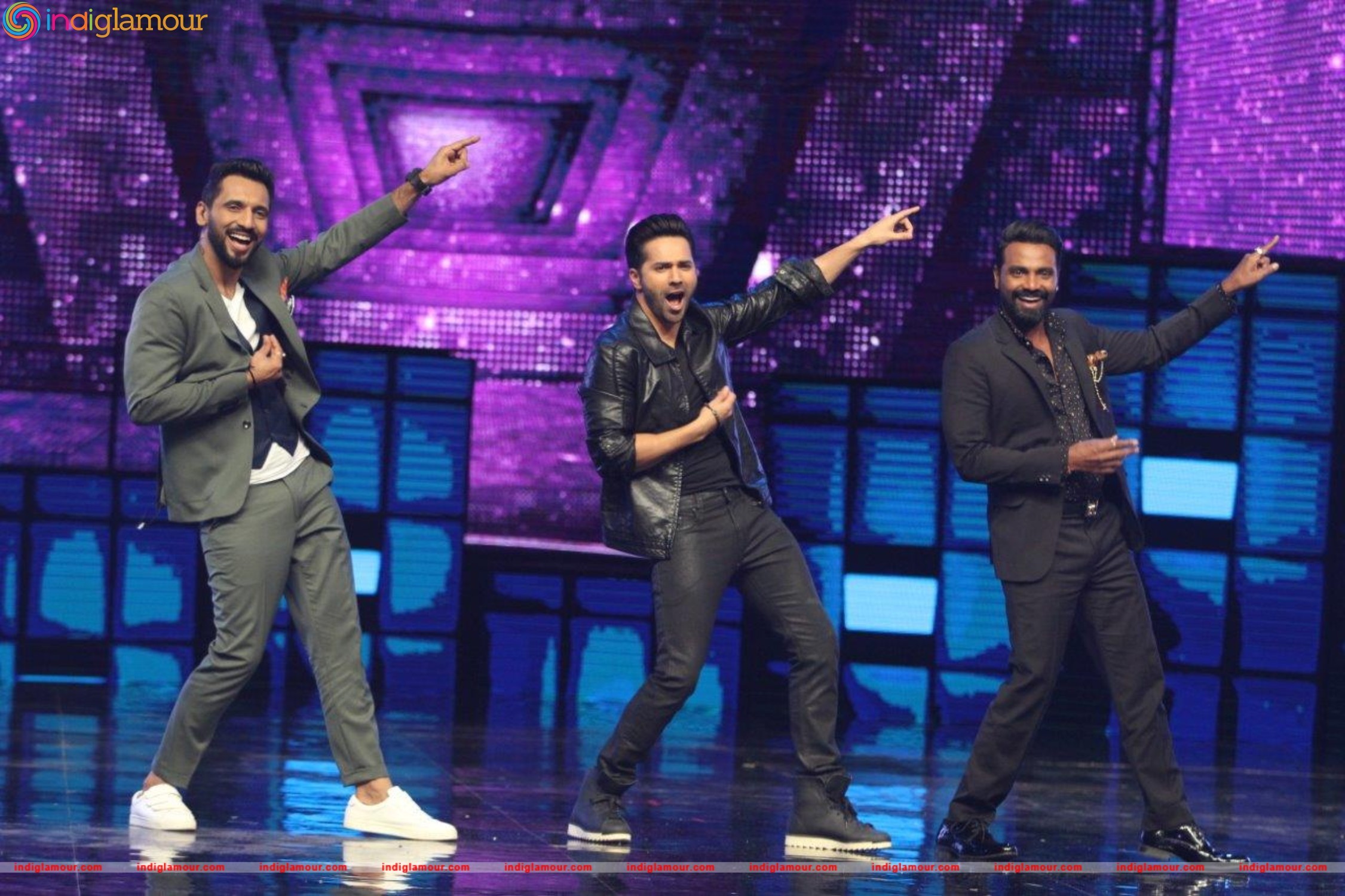 Varun Dhawan and Jacqueline Sizzle on Dance Plus Stage with Superjudge Remo D Souza Event hd photo
