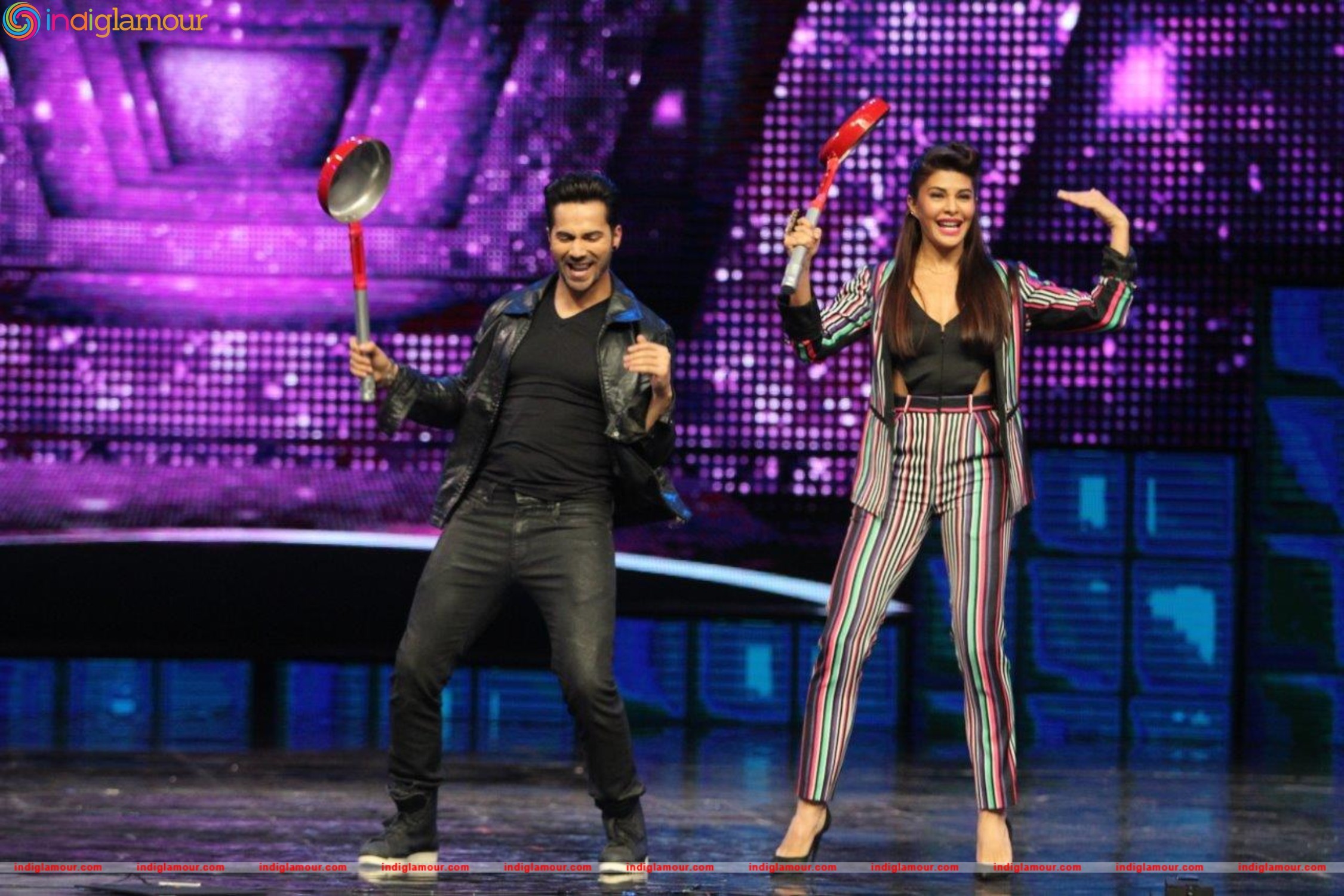 Varun Dhawan and Jacqueline Sizzle on Dance Plus Stage with Superjudge Remo D Souza Event hd photo
