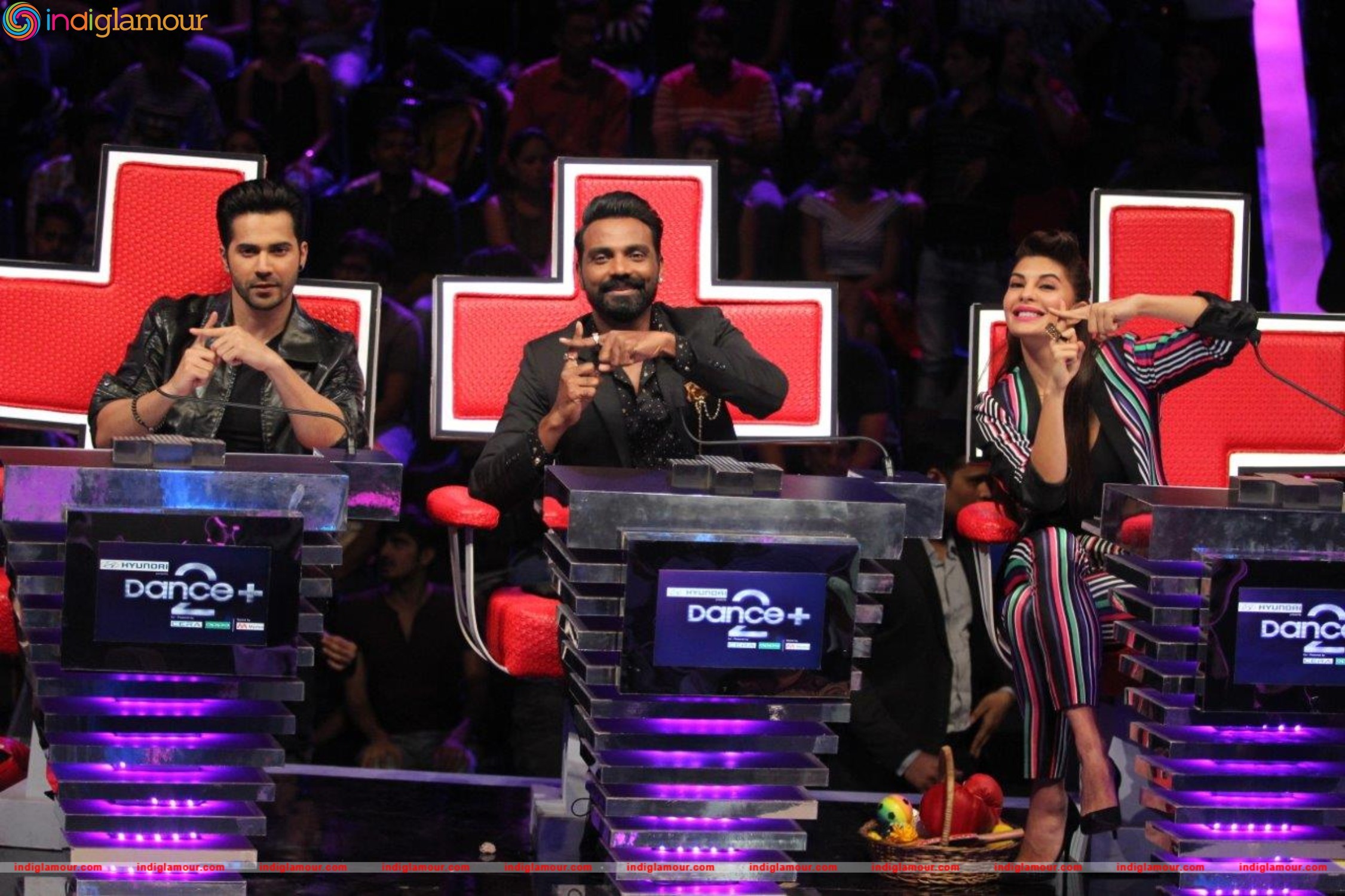 Varun Dhawan and Jacqueline Sizzle on Dance Plus Stage with Superjudge Remo D Souza Event hd photo
