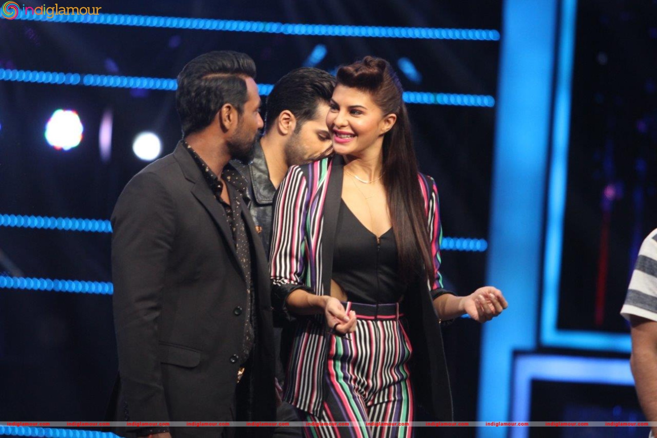 Varun Dhawan and Jacqueline Sizzle on Dance Plus Stage with Superjudge Remo D Souza Event hd photo
