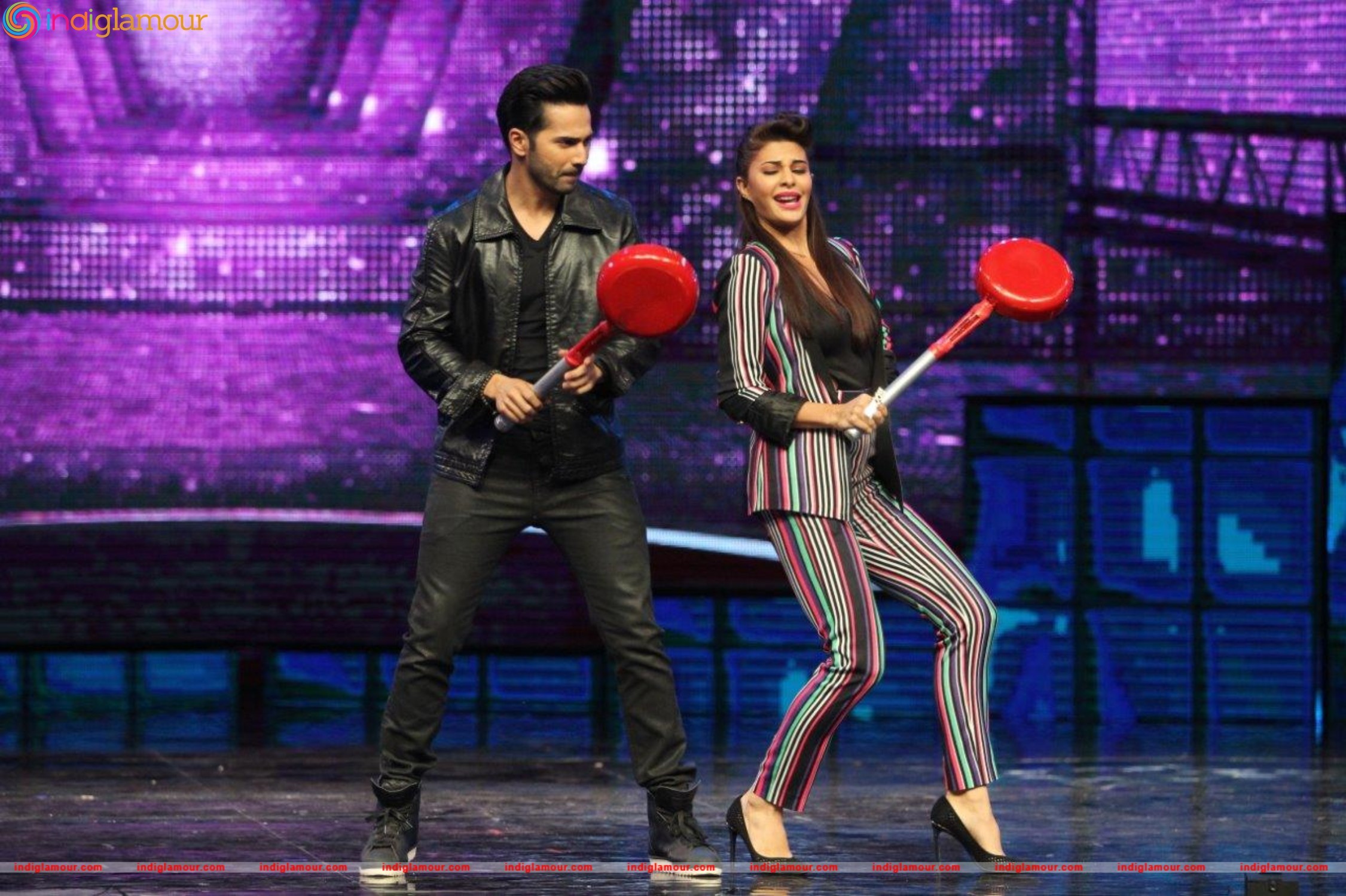 Varun Dhawan and Jacqueline Sizzle on Dance Plus Stage with Superjudge Remo D Souza Event hd photo