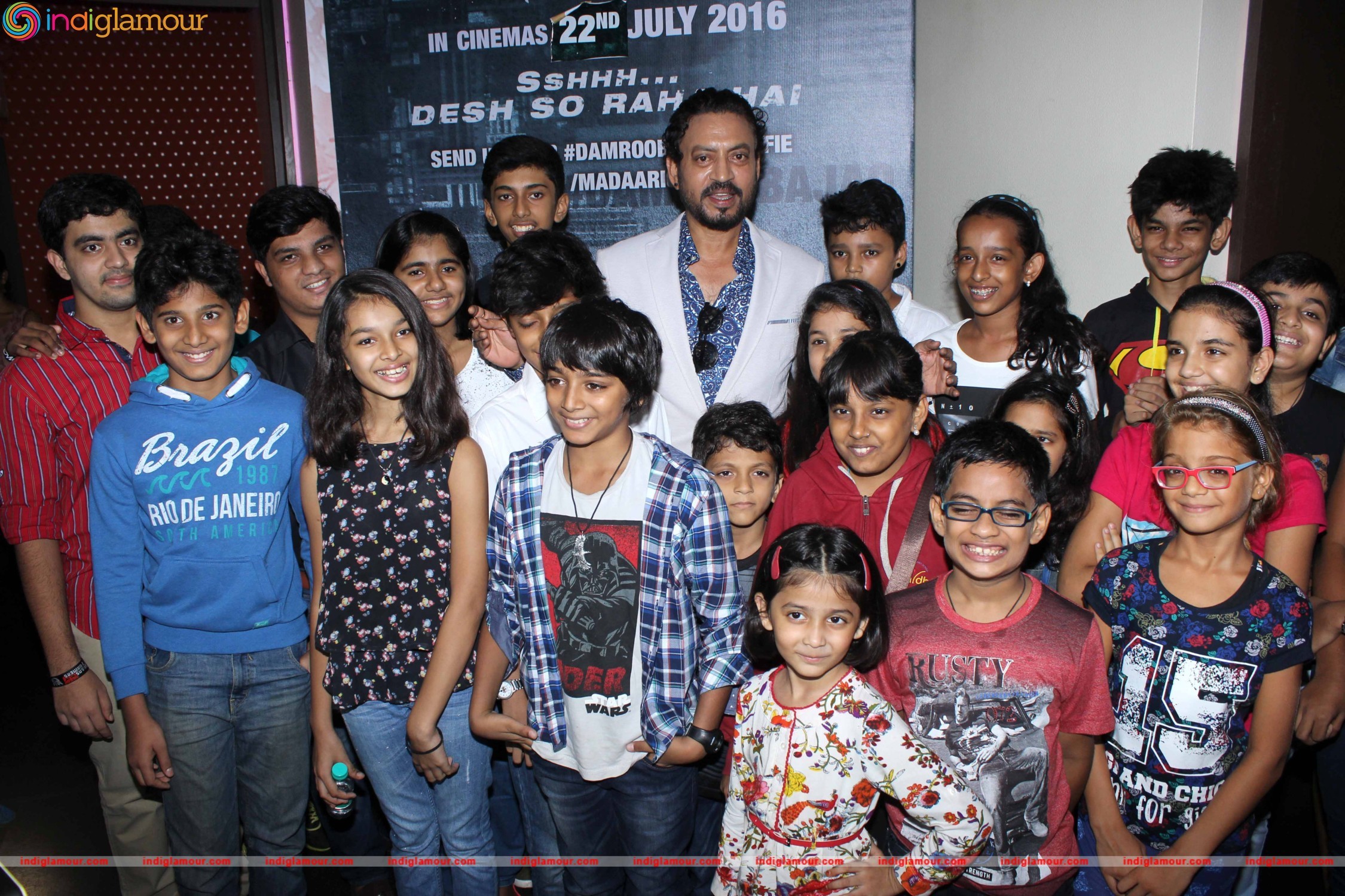 Irrfan Khan with Wife Sutapa Sikdar and Son Babil at the Special Screening of Film Madaari Event hd photo