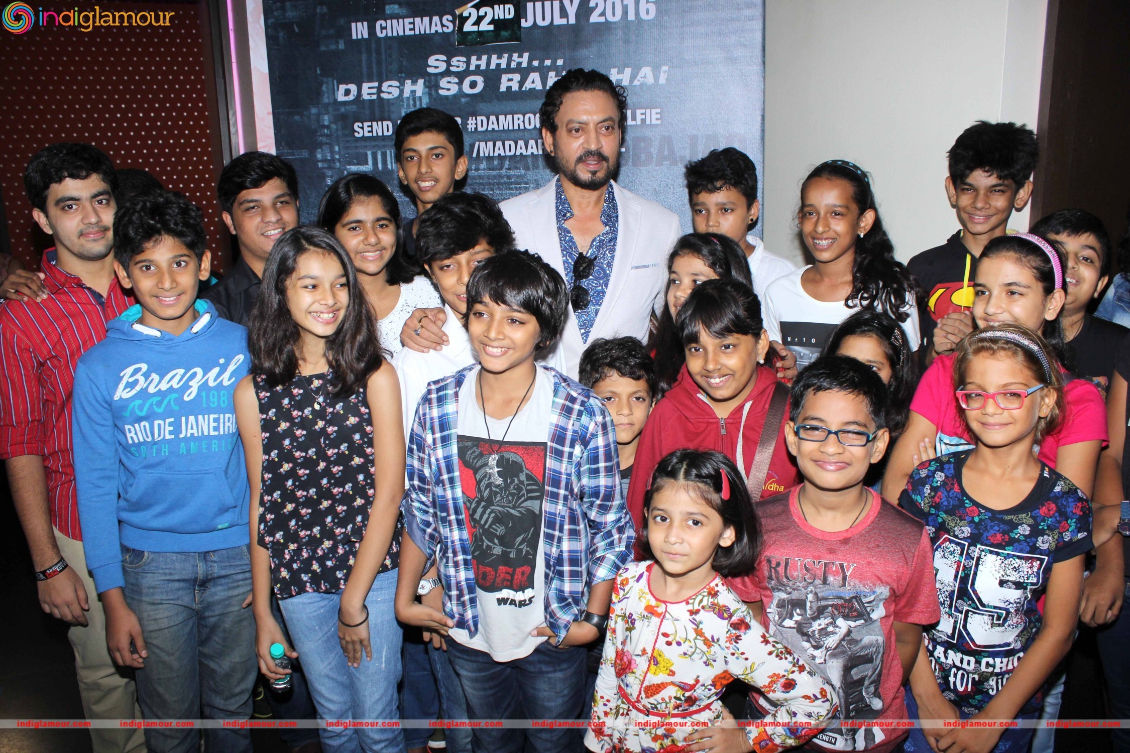 Irrfan Khan with Wife Sutapa Sikdar and Son Babil at the Special Screening of Film Madaari Event hd photo