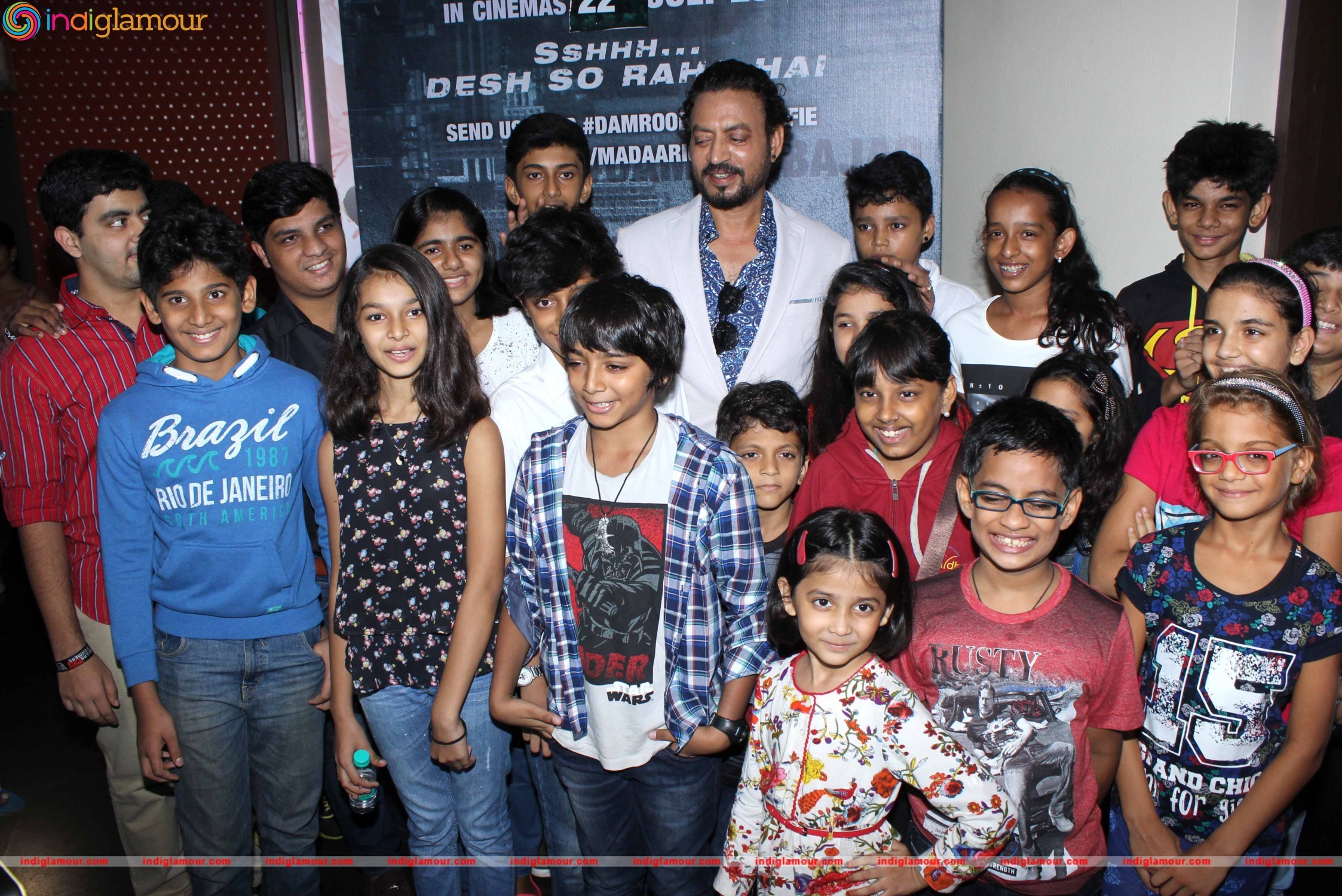 Irrfan Khan with Wife Sutapa Sikdar and Son Babil at the Special Screening of Film Madaari Event hd photo