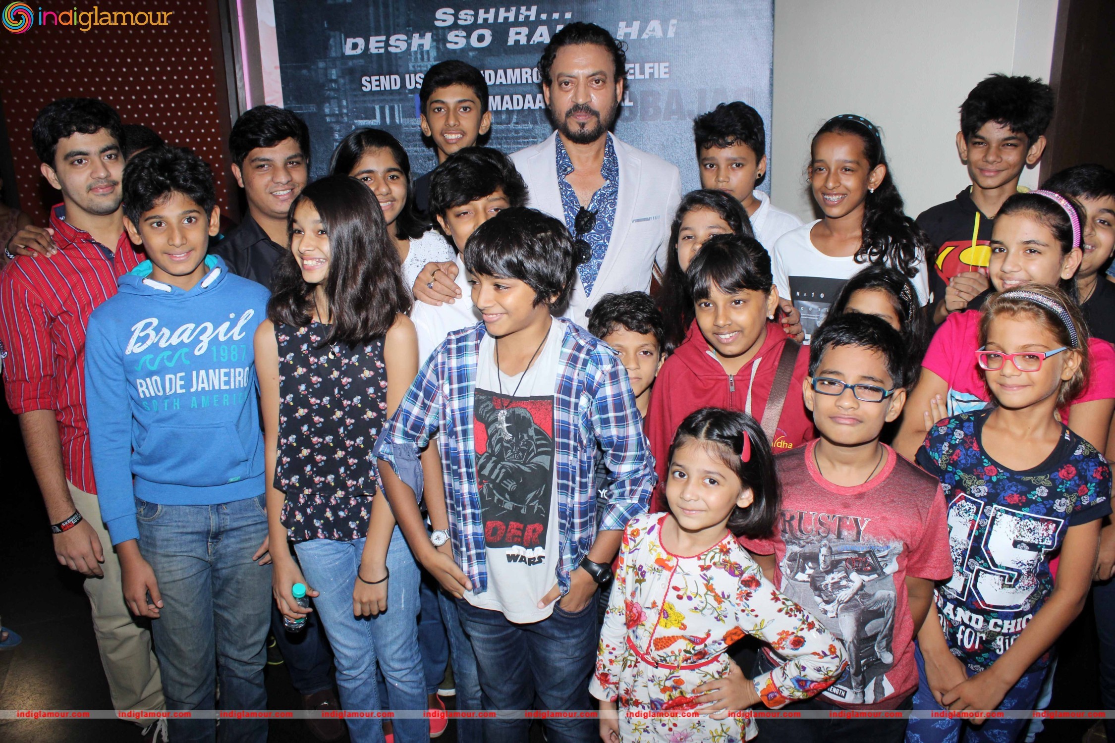 Irrfan Khan with Wife Sutapa Sikdar and Son Babil at the Special Screening of Film Madaari Event hd photo