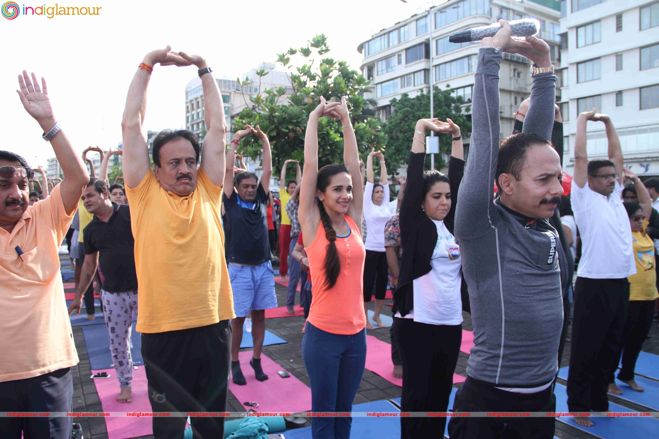 Celebrities doing Yoga on International Yoga Day Event hd photo