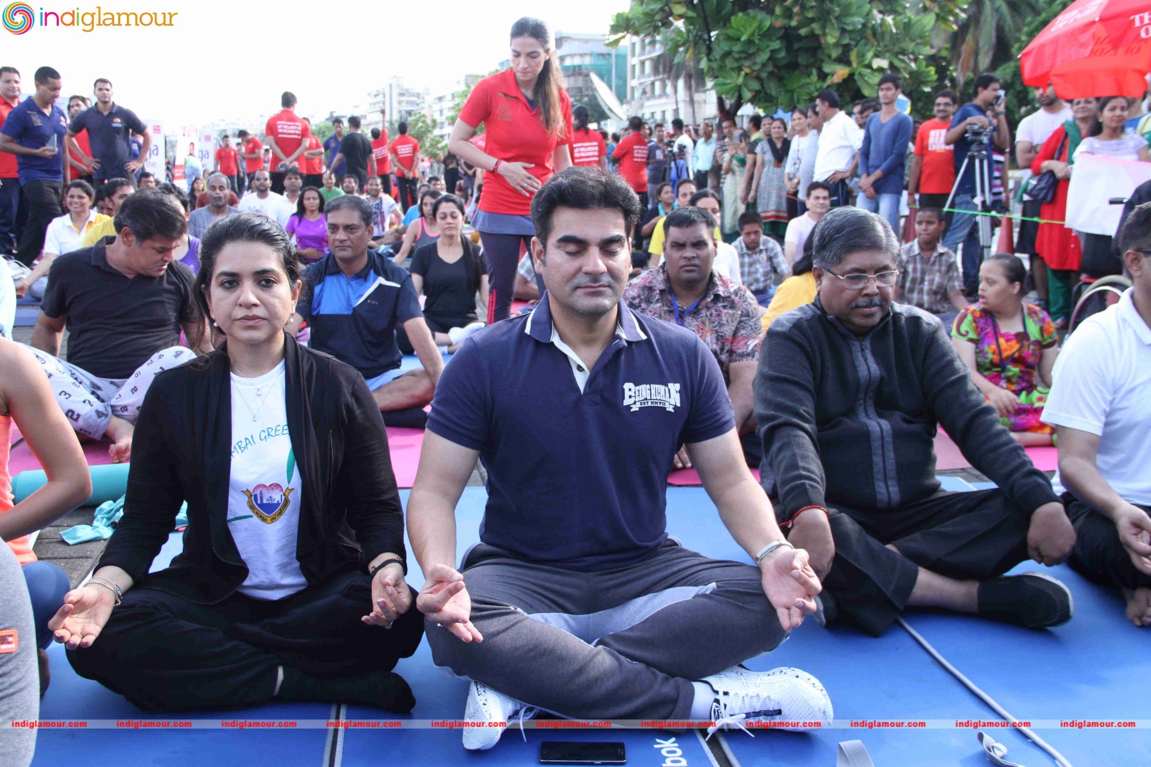 Celebrities doing Yoga on International Yoga Day Event hd photo