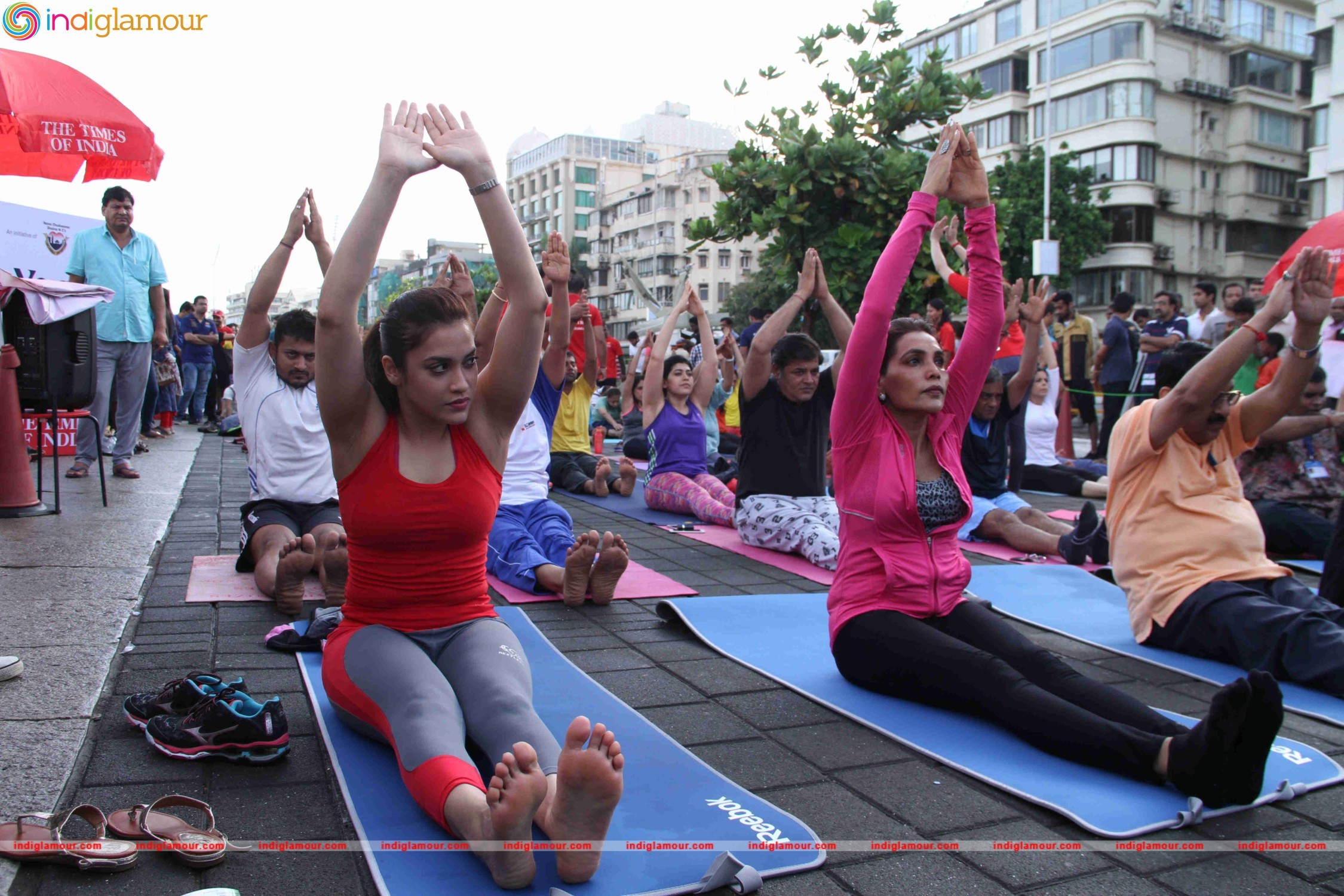 Celebrities doing Yoga on International Yoga Day Event hd photo