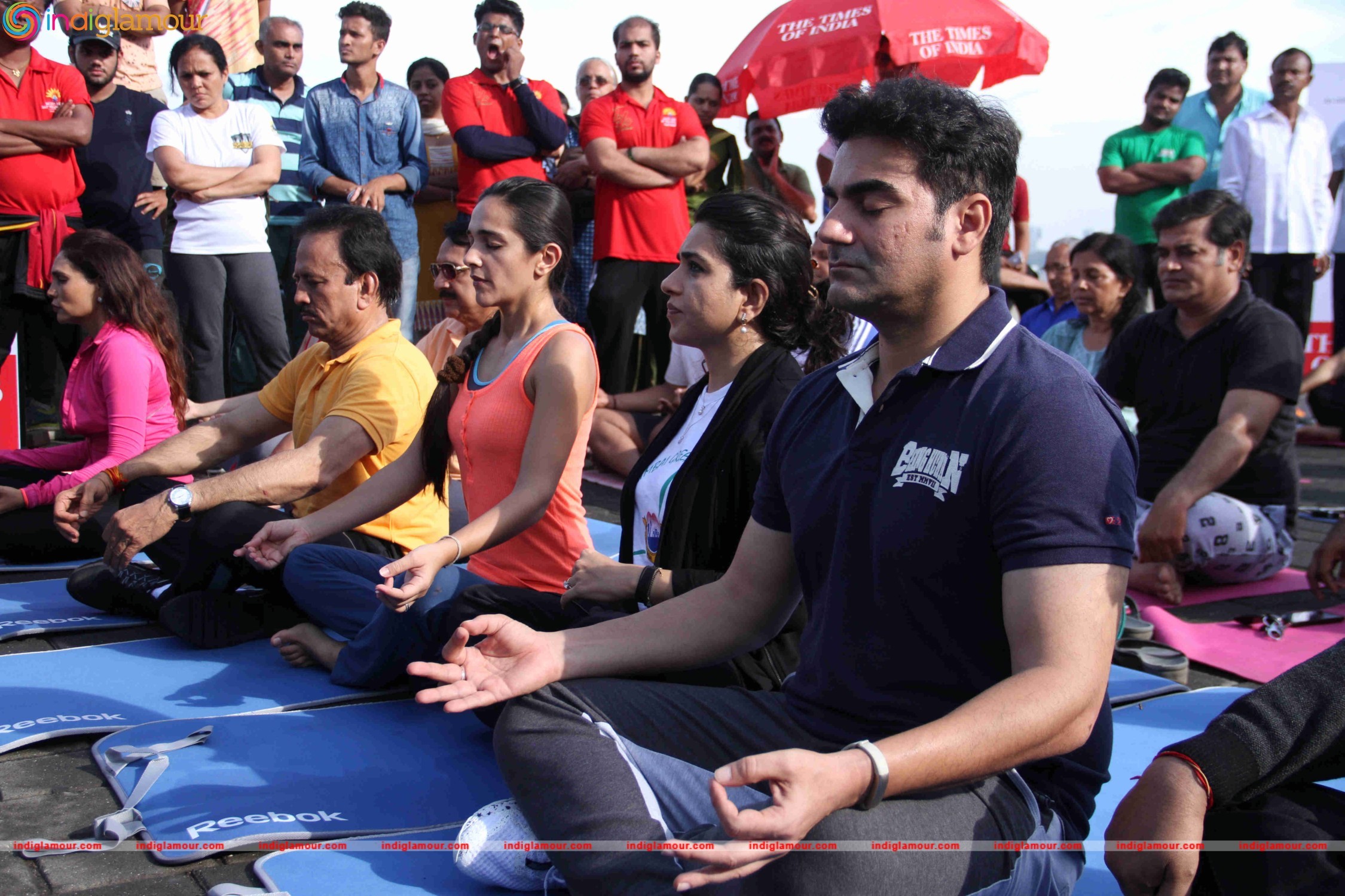Celebrities doing Yoga on International Yoga Day Event hd photo