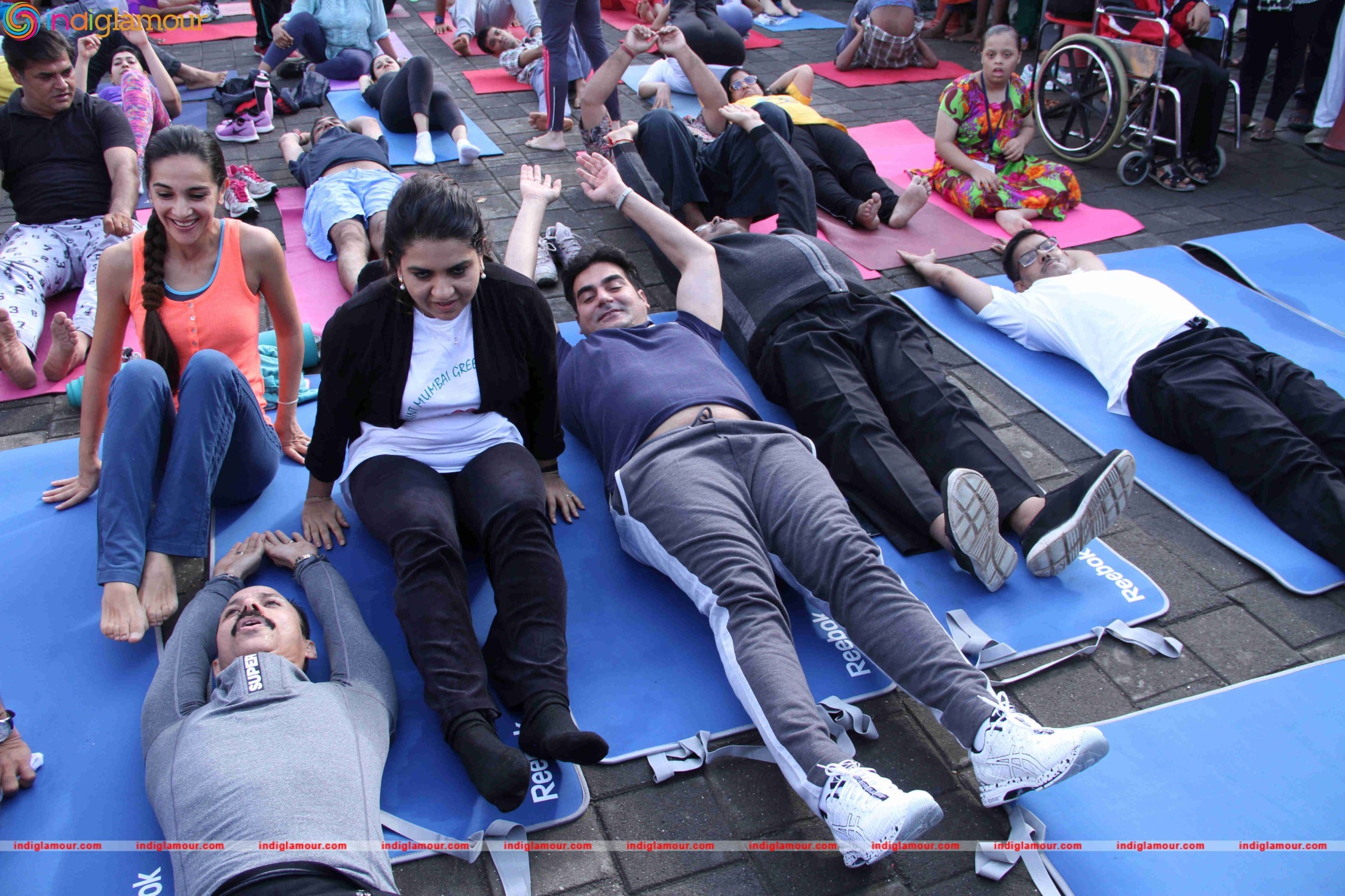 Celebrities doing Yoga on International Yoga Day Event hd photo