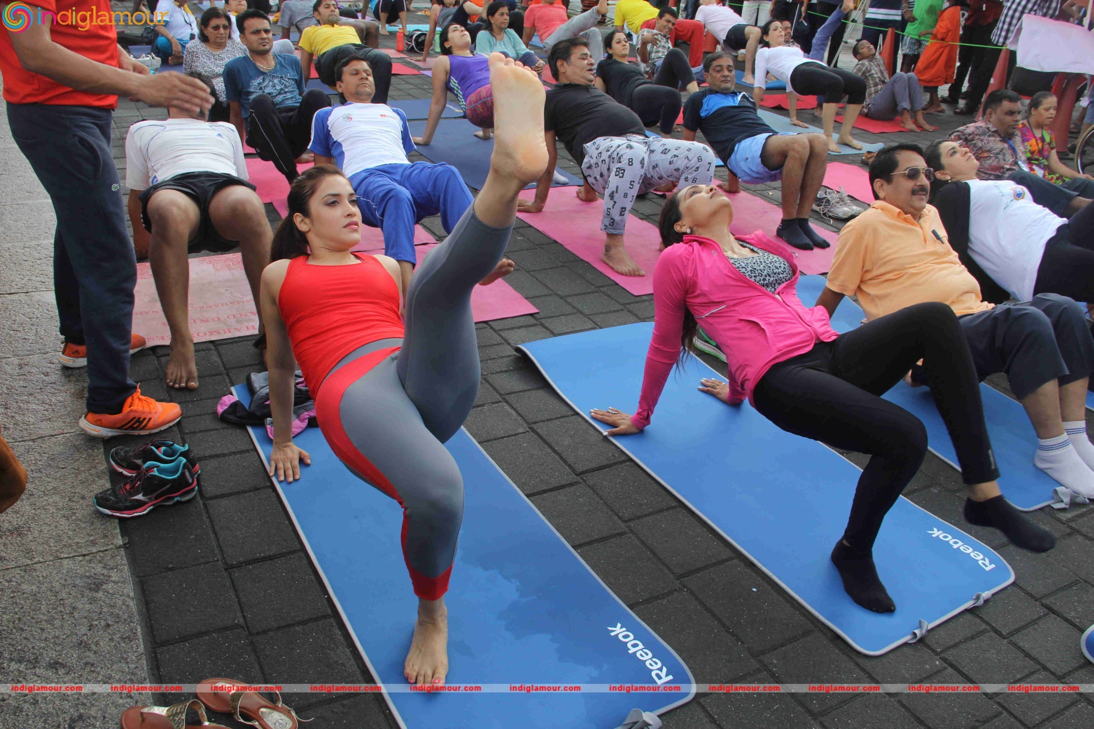Celebrities doing Yoga on International Yoga Day Event hd photo