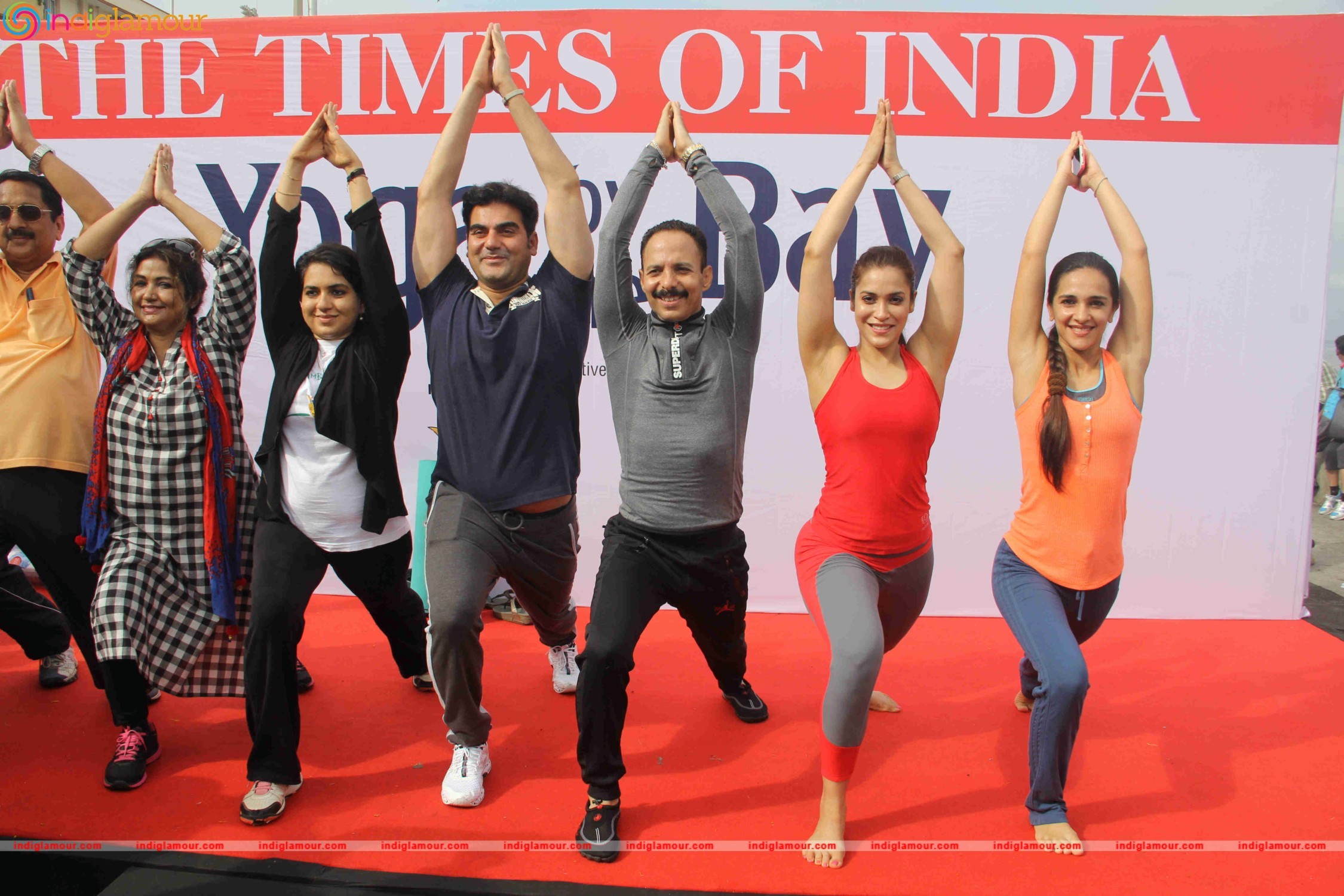 Celebrities doing Yoga on International Yoga Day Event hd photo
